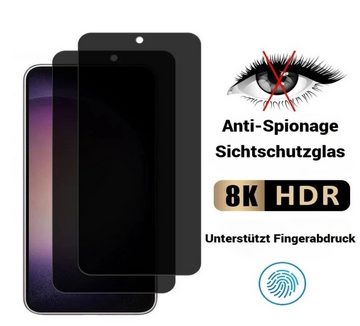OLi Sichtschutzfolie Transparente Silikon für Samsung Galaxy S24 mit Sichtschutz glas, (Spar-Set Packet, 2-St), TPU Hülle mit Privacy Displayschutz