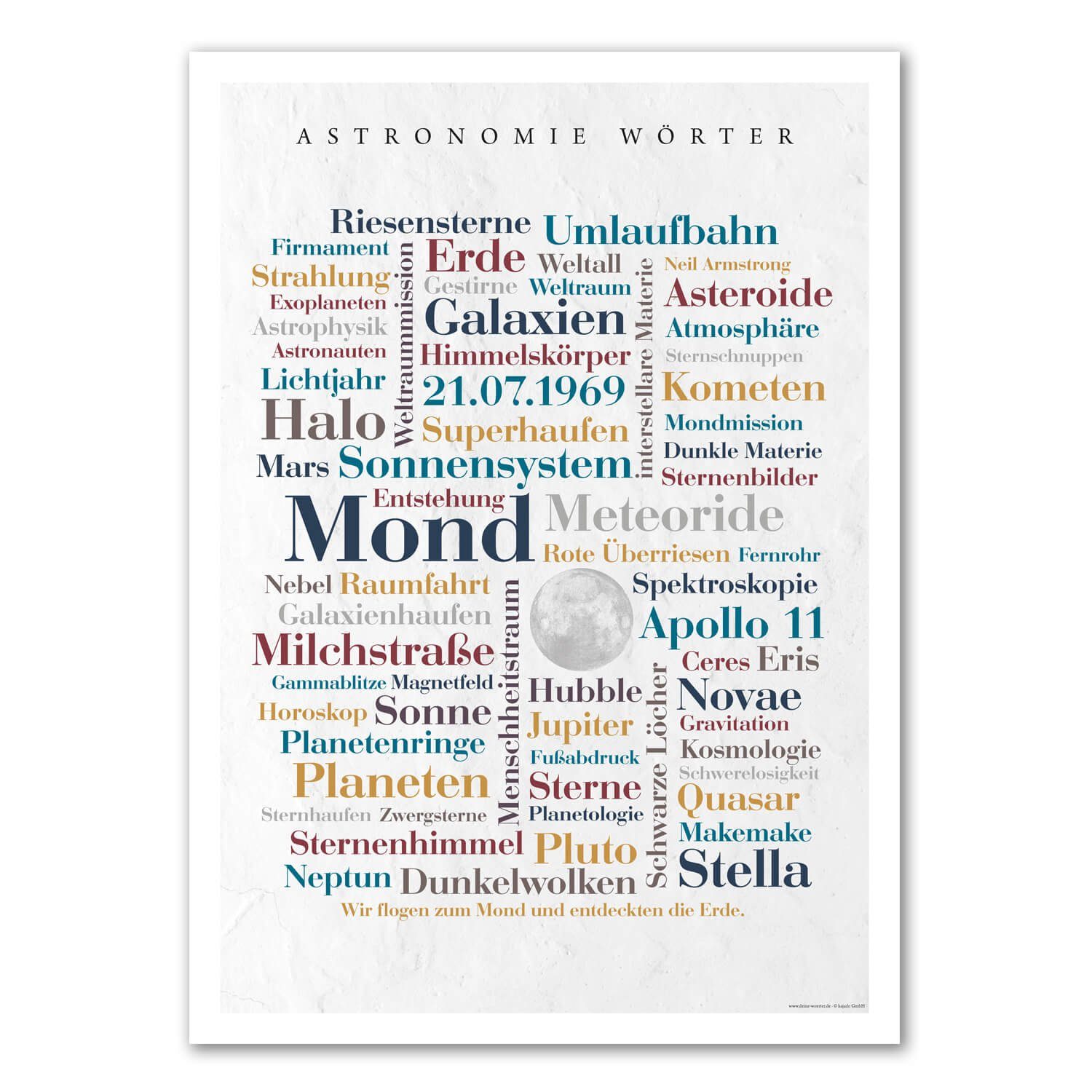 Deine Wörter Postkarte Poster Wörter Astronomie
