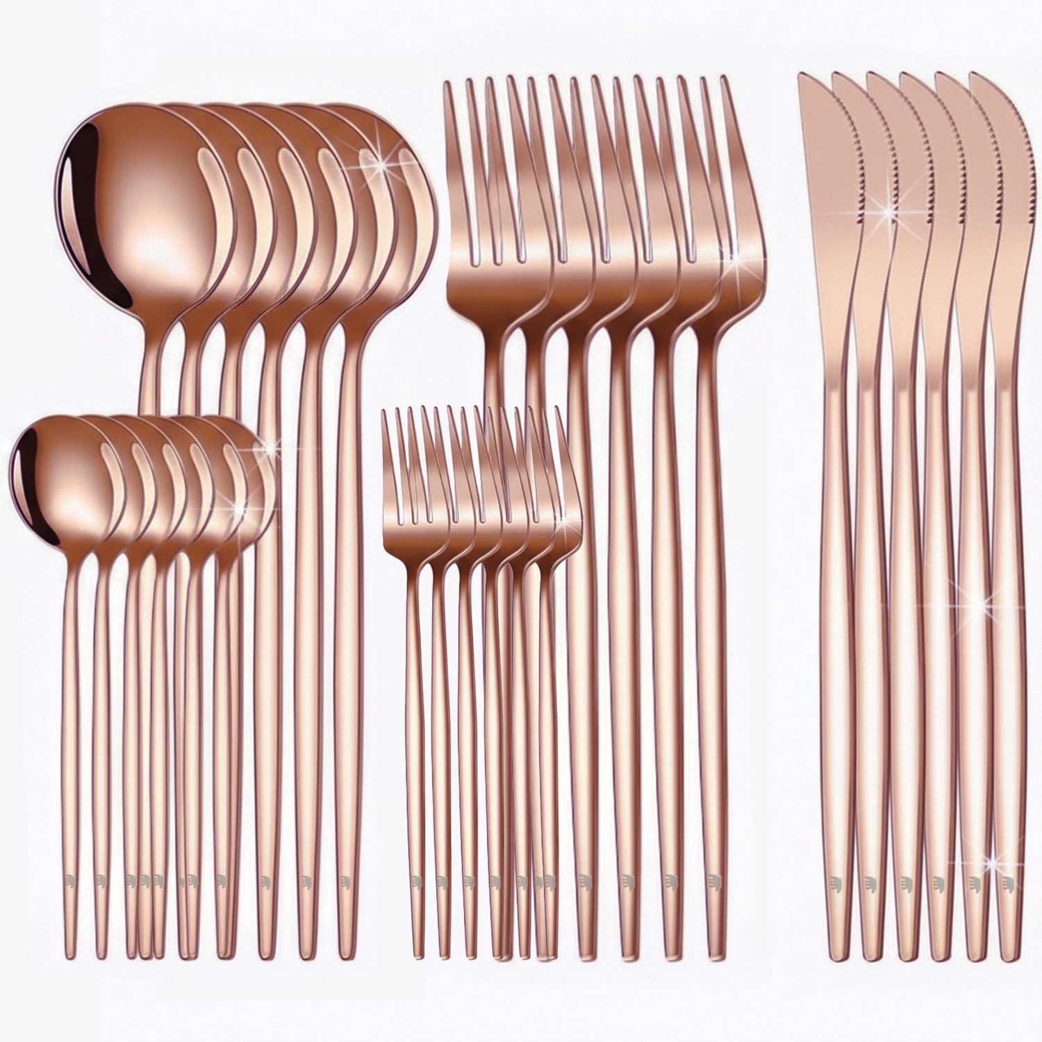 Roxlin Besteck-Set 30-teiliges Edelstahl-Besteckset modern & elegant 4 Farbe