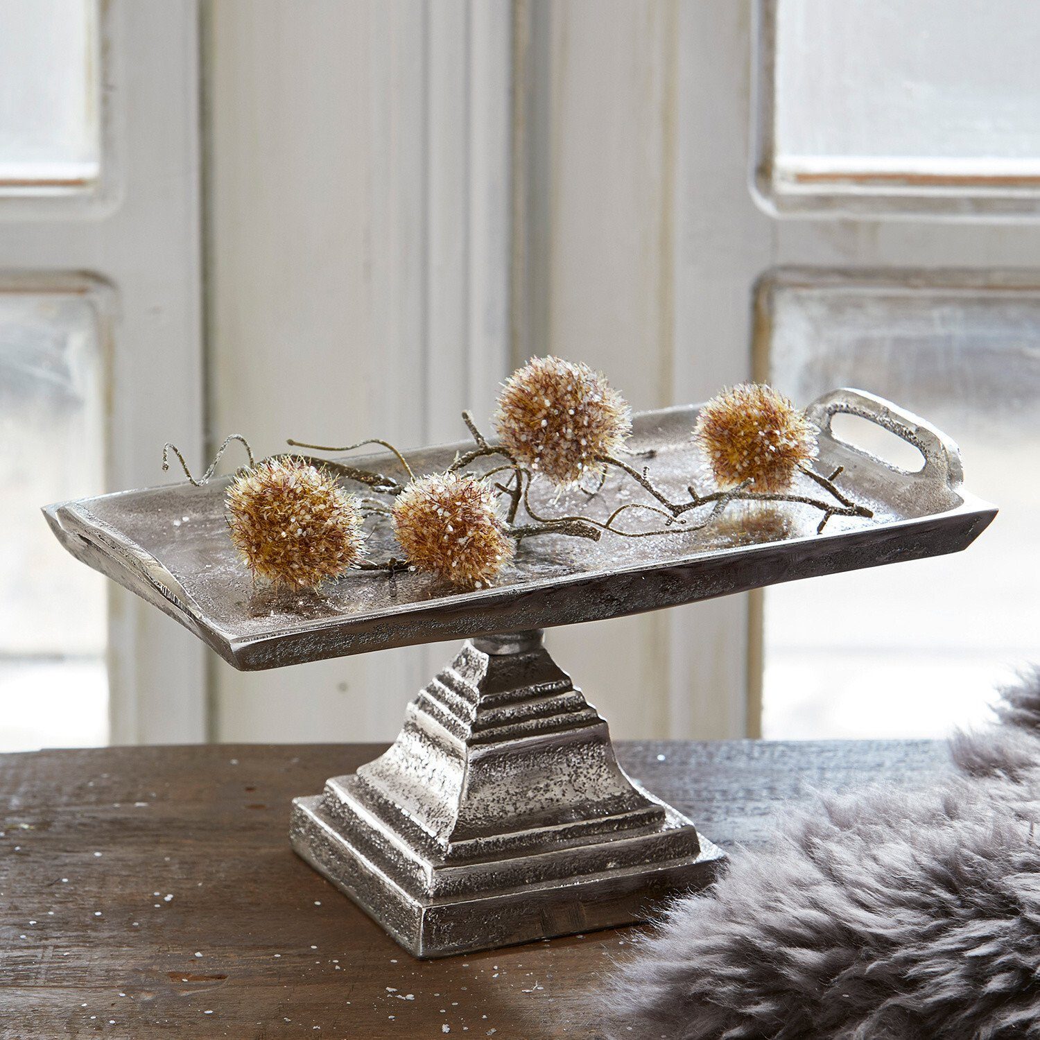 Mirabeau Etagere Etagere Samson silber, Aluminiumguss