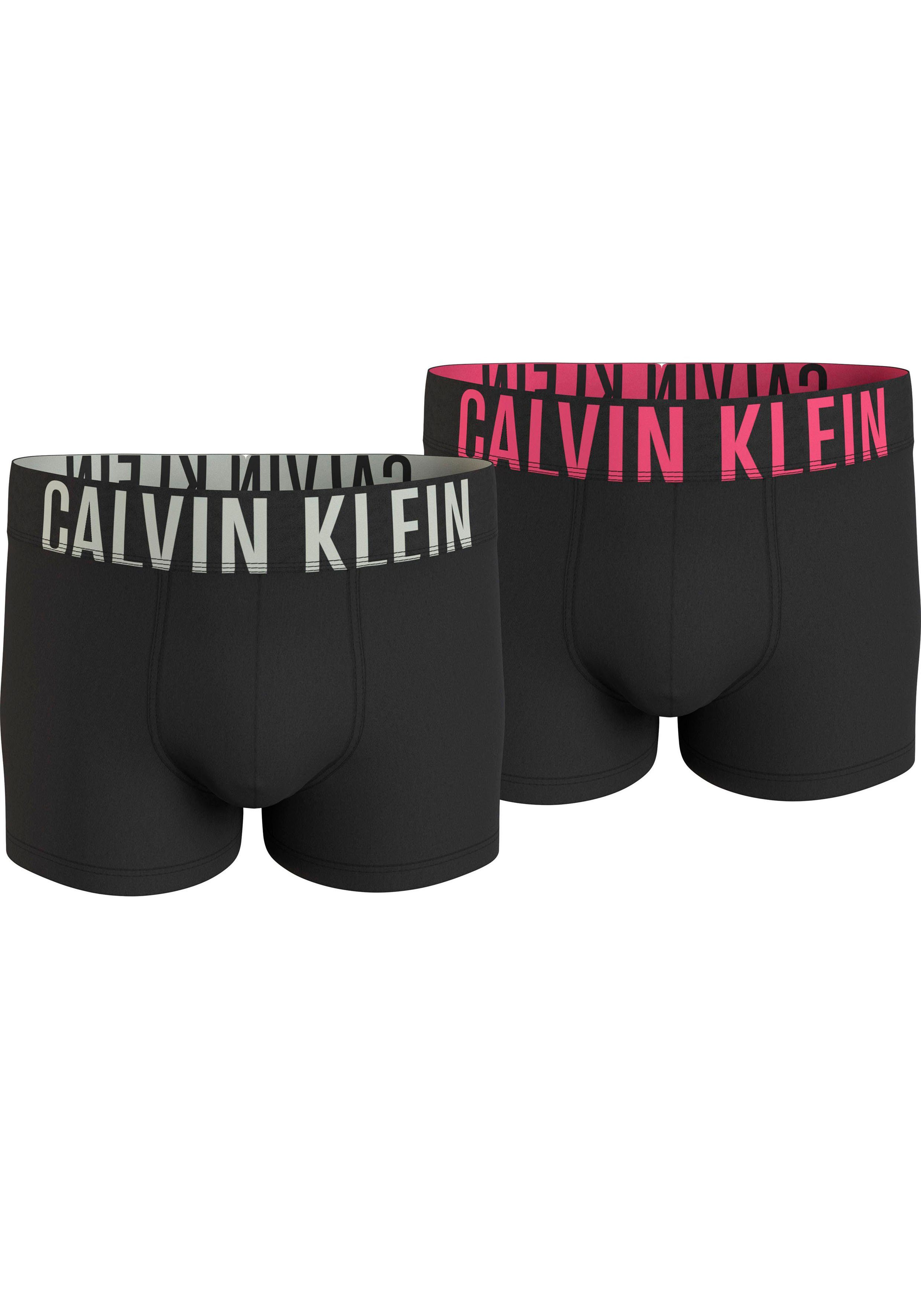 Calvin Klein Underwear Trunk TRUNK 2PK (Packung, 2er-Pack) mit Logo-Elastikbund B-_CELADON_TINT,_FUCHSIA_ROSE_LOGOS