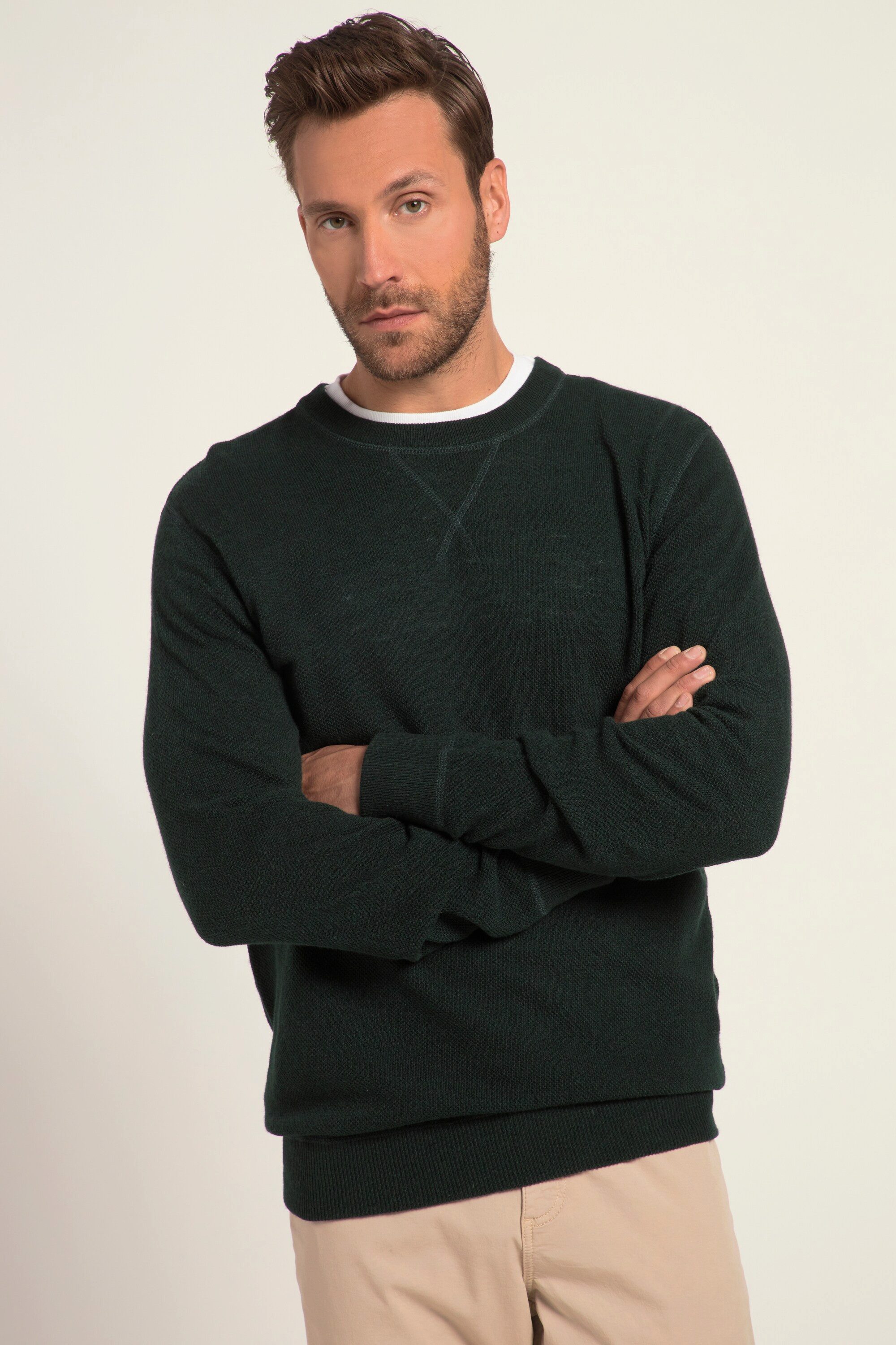 JP1880 Rundhalspullover Pullover Wollmix Rundhals mit günstig online kaufen