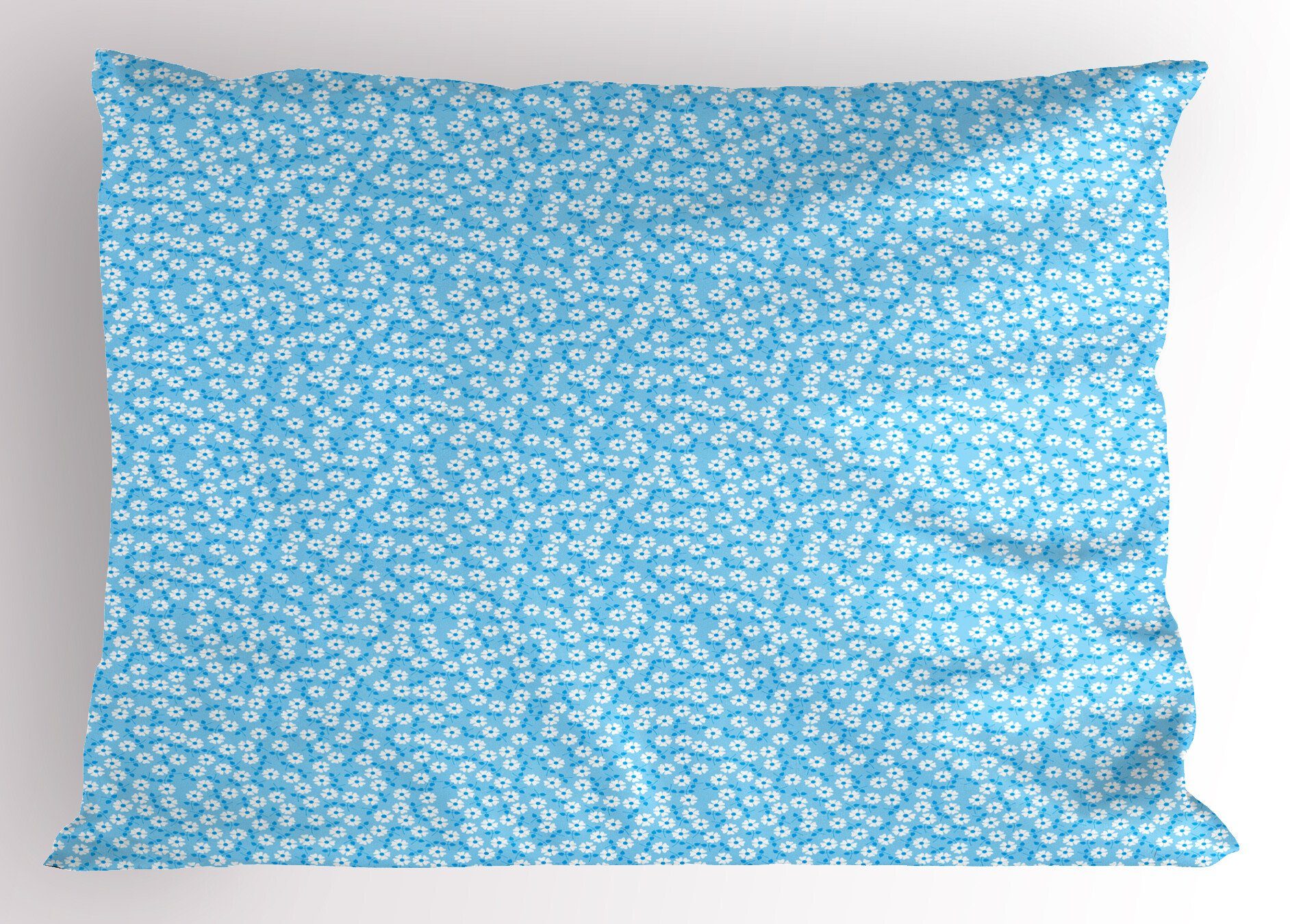 Kissenbezüge Dekorativer Standard King Size Gedruckter Kissenbezug, Abakuhaus (1 Stück), Flora Minimal Gänseblümchen-Wiese auf Blau