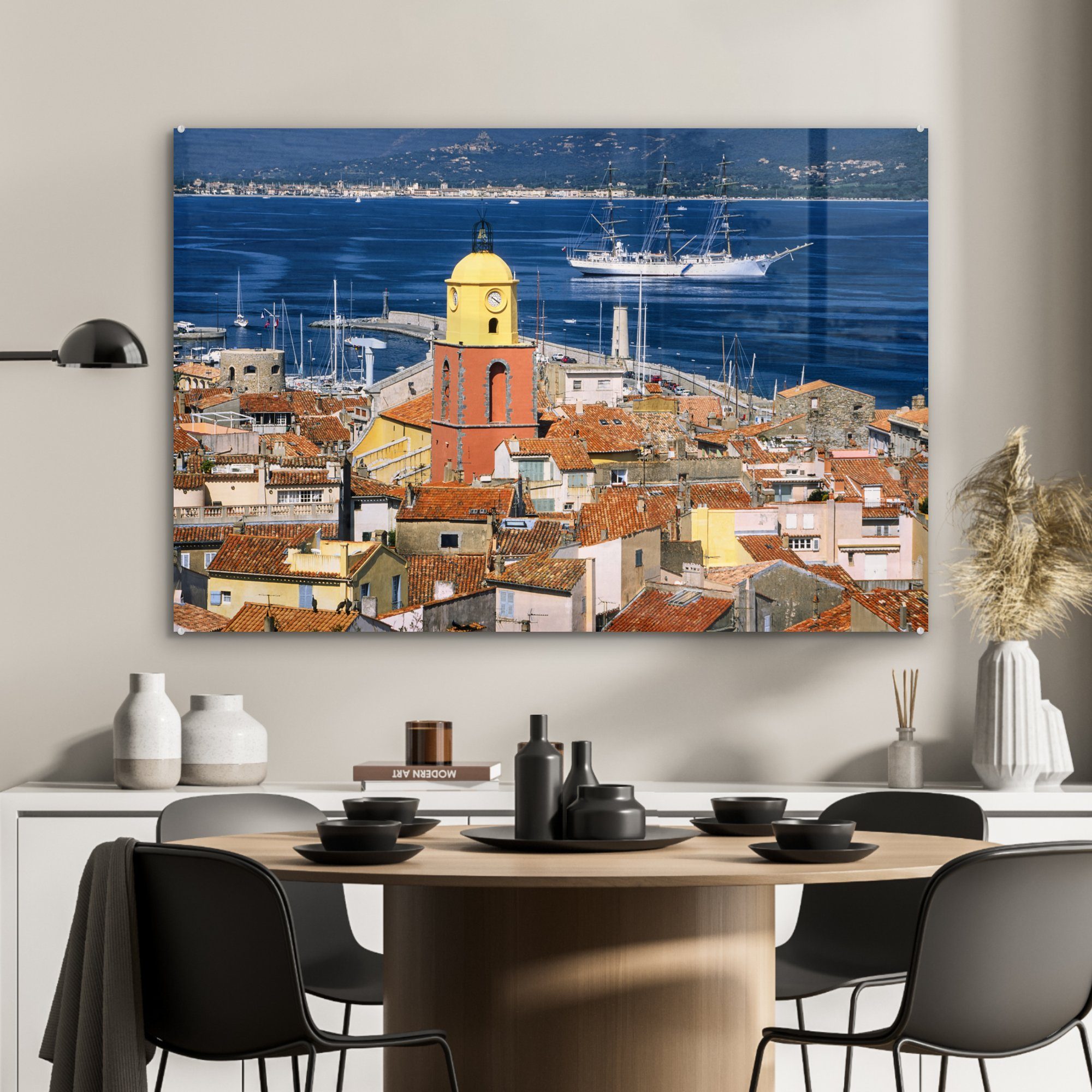 MuchoWow Acrylglasbild Saint-Tropez und Frankreich, & St), Mittelmeer in Wohnzimmer (1 das Schlafzimmer Acrylglasbilder blaue