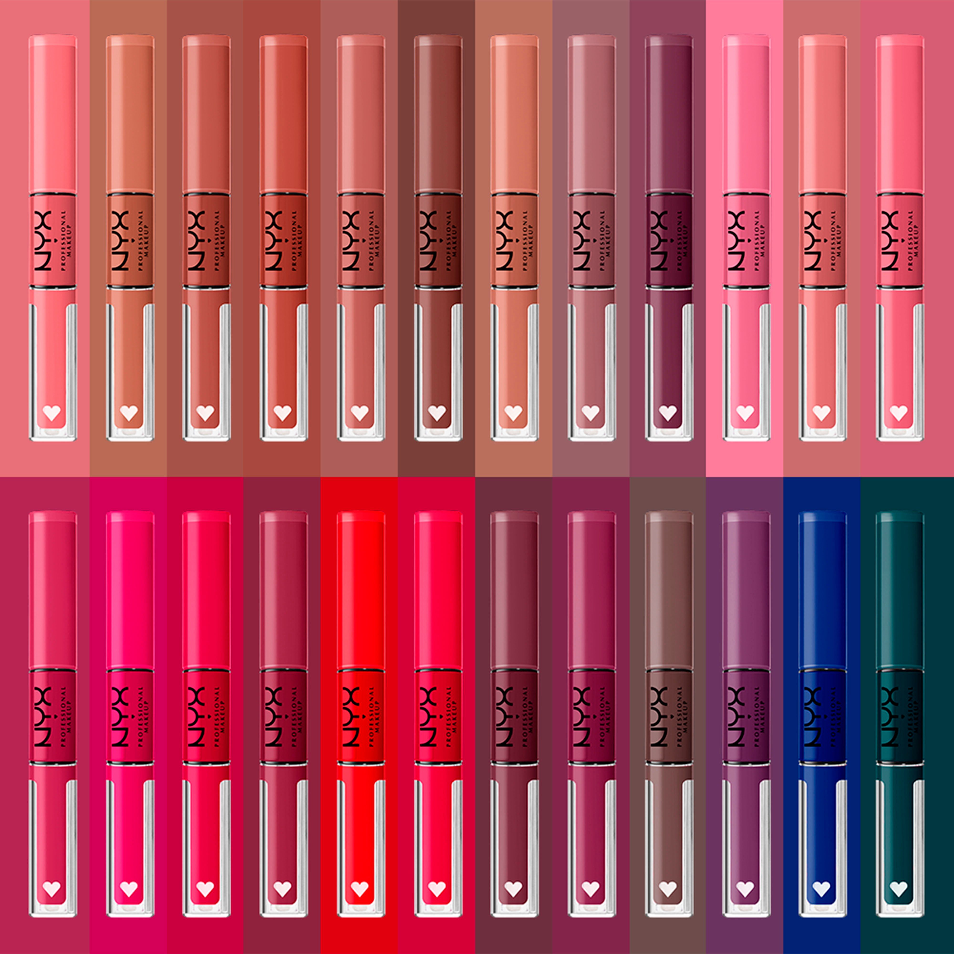NYX Lippenstift Professional Makeup Pigment Applikator Auftrag Shine, In Rebel mit geformtem präziser Loud Shine Lip High Red