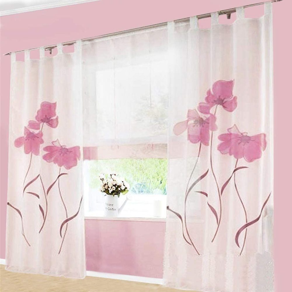 Gardine Küche Gardine Sehr Vorhang und Jormftte, mit Transparent Druck-Schmetterlings Balkon Ihr für mustern, Wohnzimmer, schöne