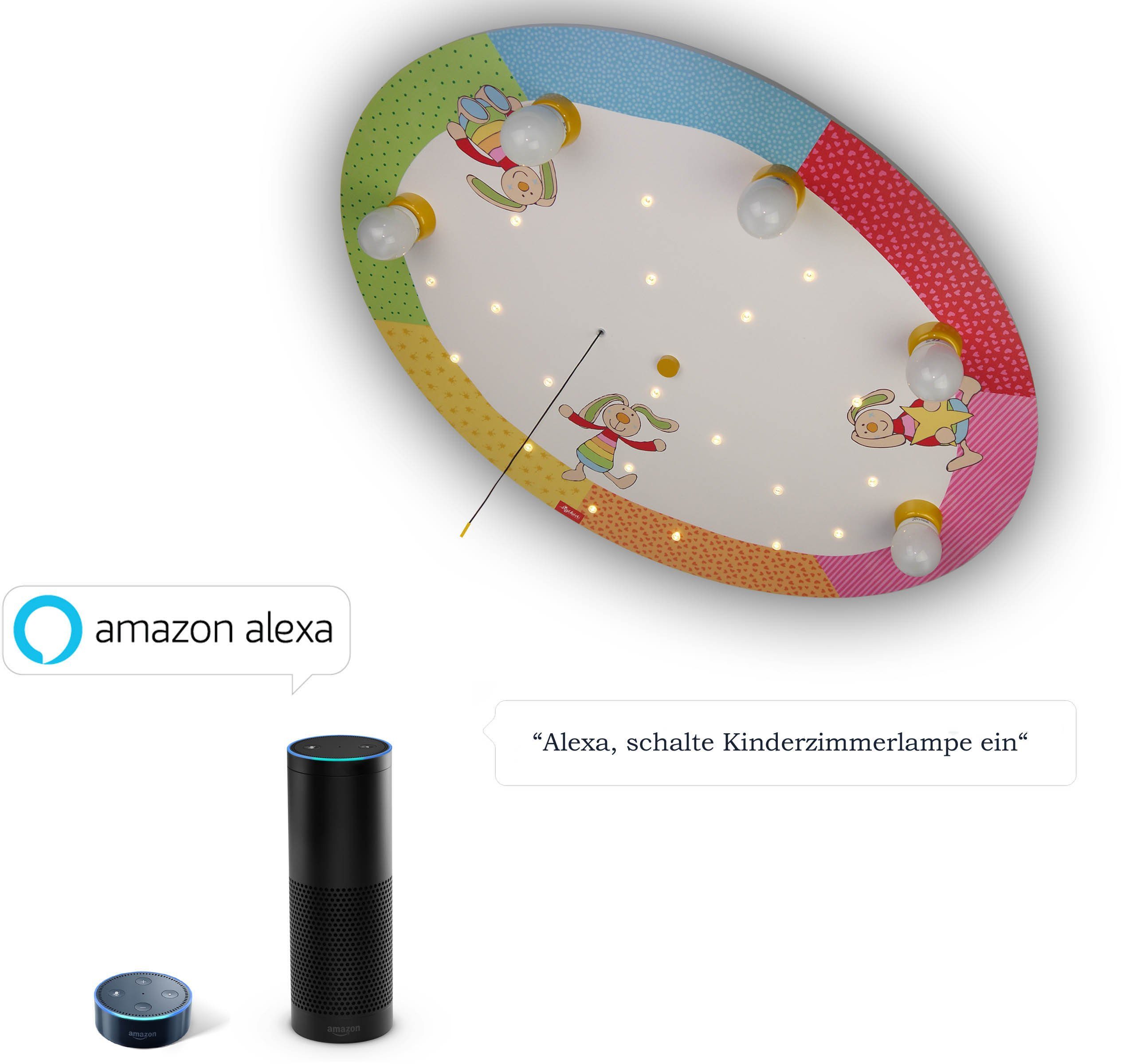 niermann Deckenleuchte Rainbow Rabbit, Rabbit Rainbow Alexa Leuchtmittel, kompatibel" Deckenleuchte "Amazon ohne