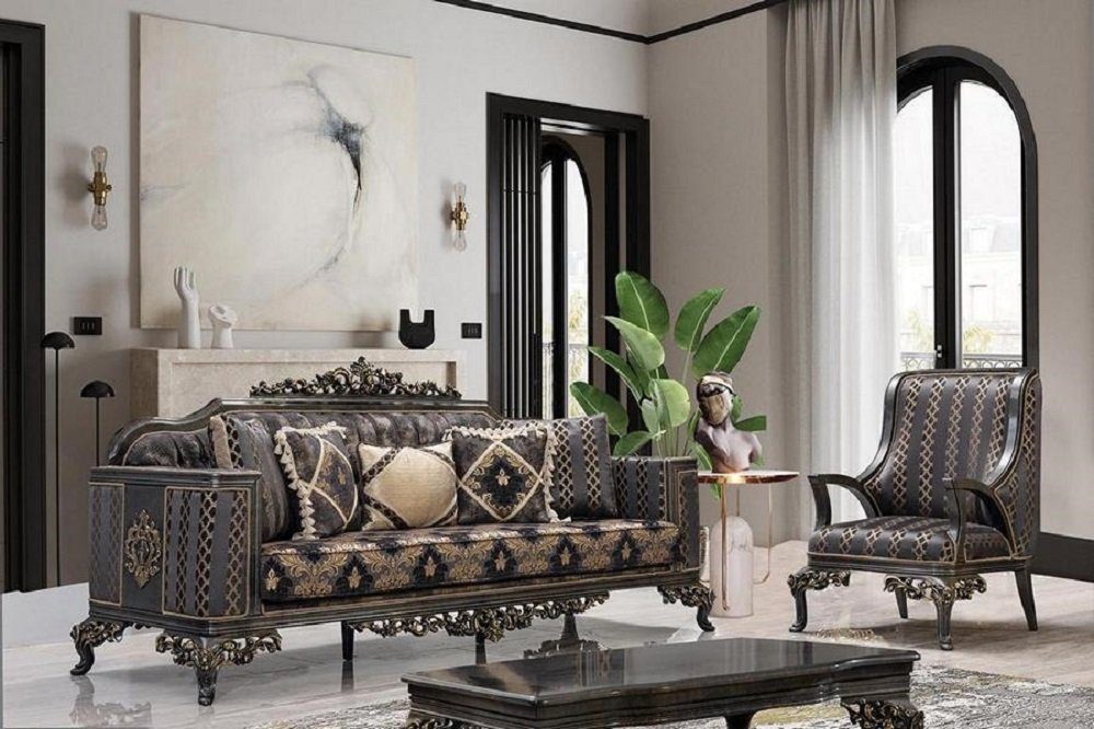 JVmoebel Sofa, 2 Teile, Luxus Chesterfield Sofagarnitur 3+1 Sitzer Klassische Sofa