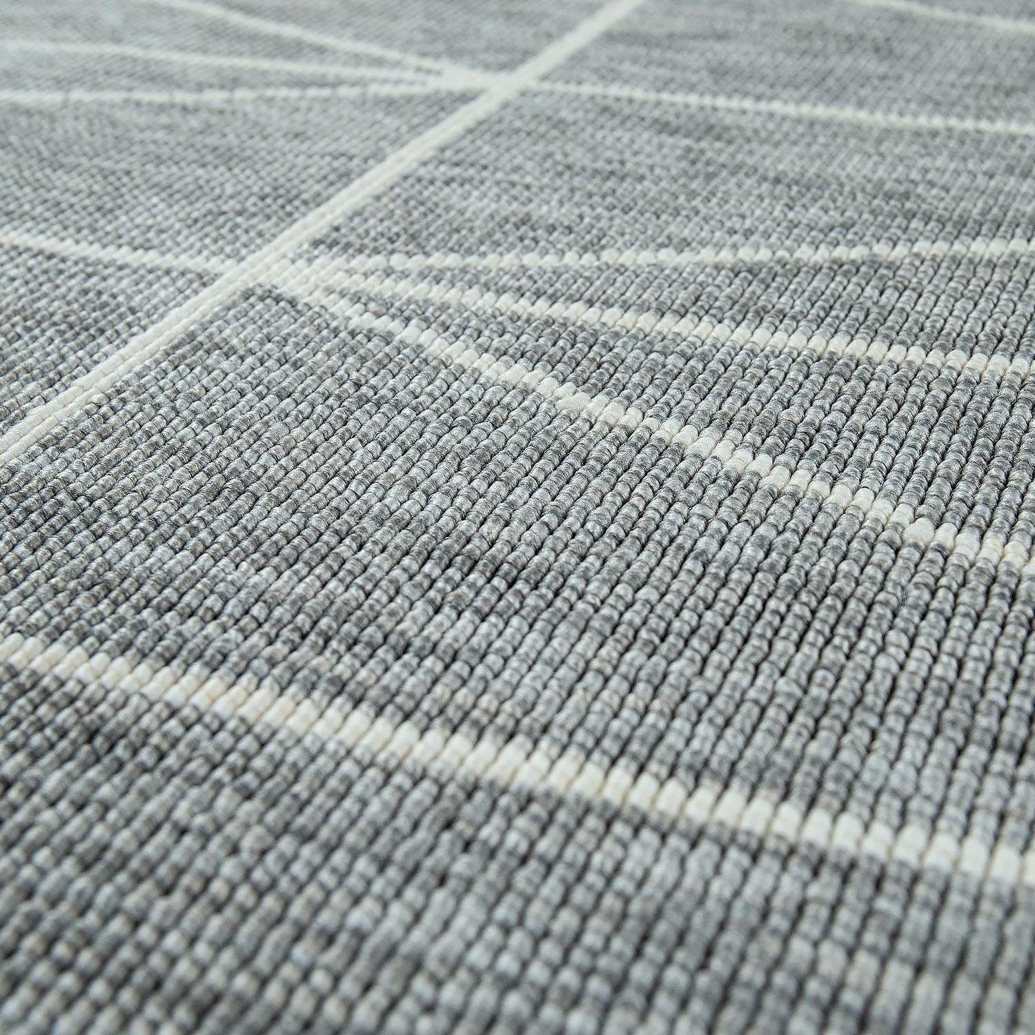 224, Flachgewebe, In- gemetrisches Teppich modernes geeignet Outdoor Home, Muster, und Paco mm, Brugge 4 rechteckig, grau Höhe: