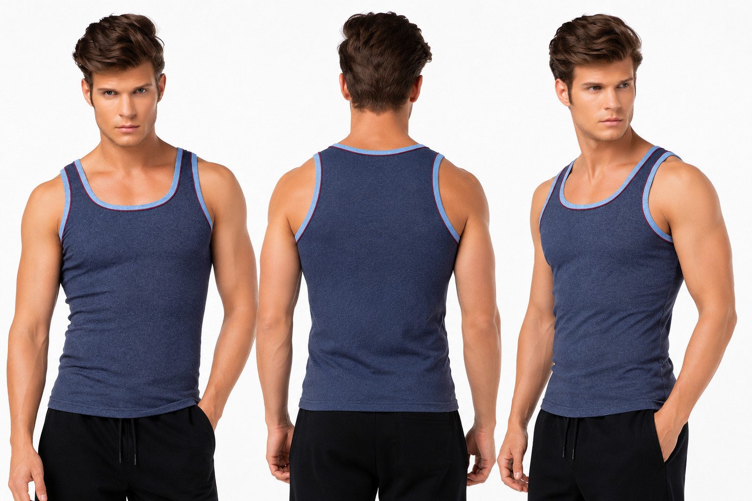 DDOnlineShop Unterhemd 4er Pack Feinripp Tank-Top für Herren Achselshirt Shirt (Packung, 4-St., 4er-Pack) Premium Qualität DBL403