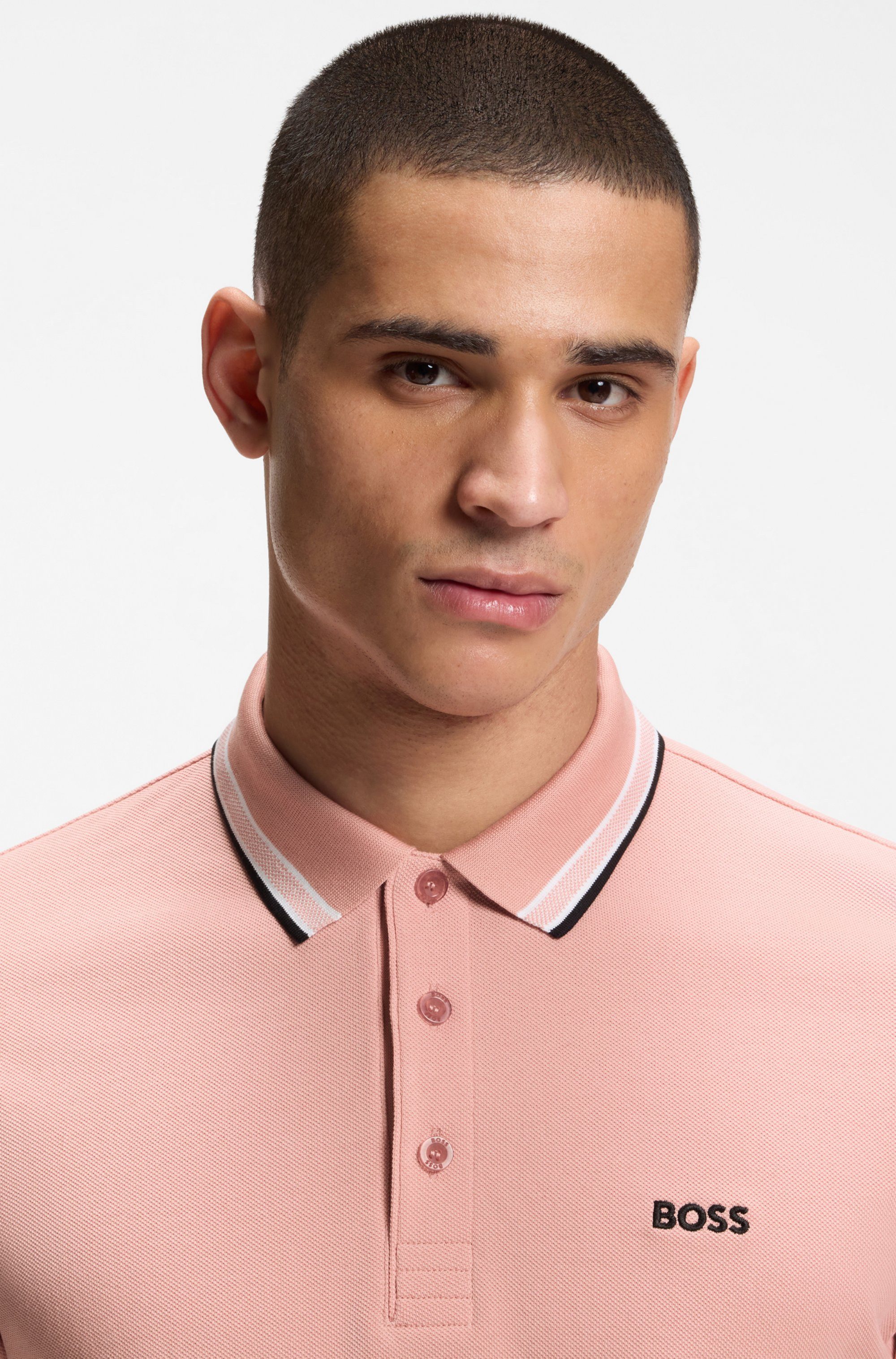 BOSS GREEN Poloshirt Paddy Regular Fit atmungsaktive Piqué-Webstruktur, Flachstrickkragen, gerader Schnitt