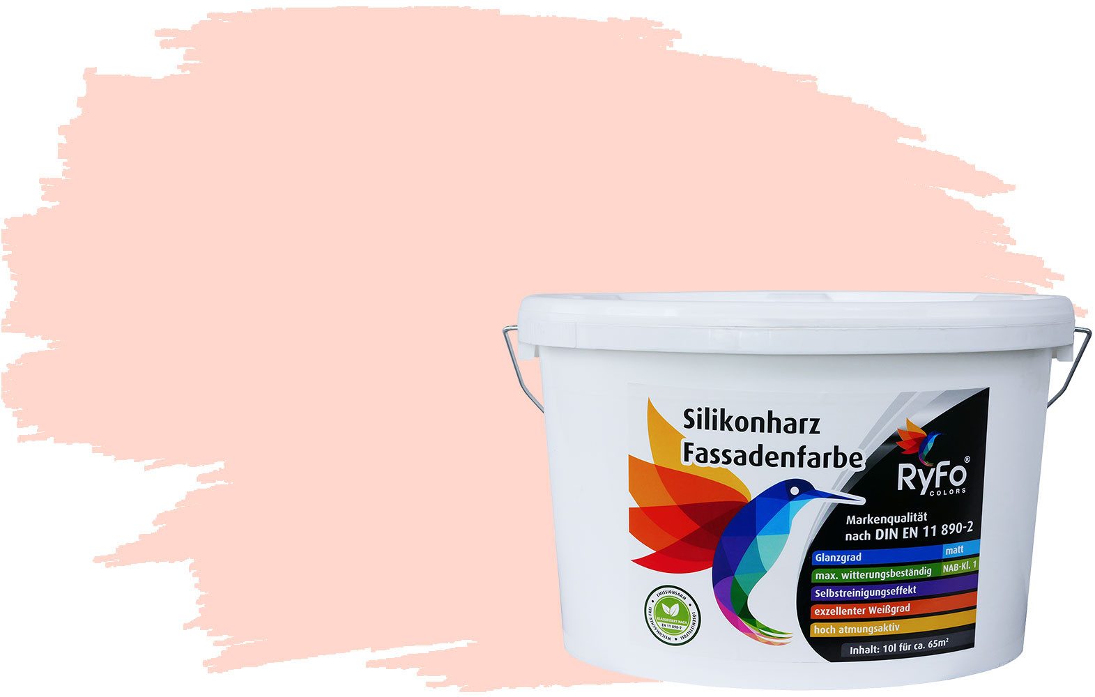 RyFo Colors Fassadenfarbe Silikonharz Fassadenfarbe Rottöne, 1 L ca. 6 m², Wasserabweisend, diffusionsfähig, schützt vor Schmutz, UV-beständig