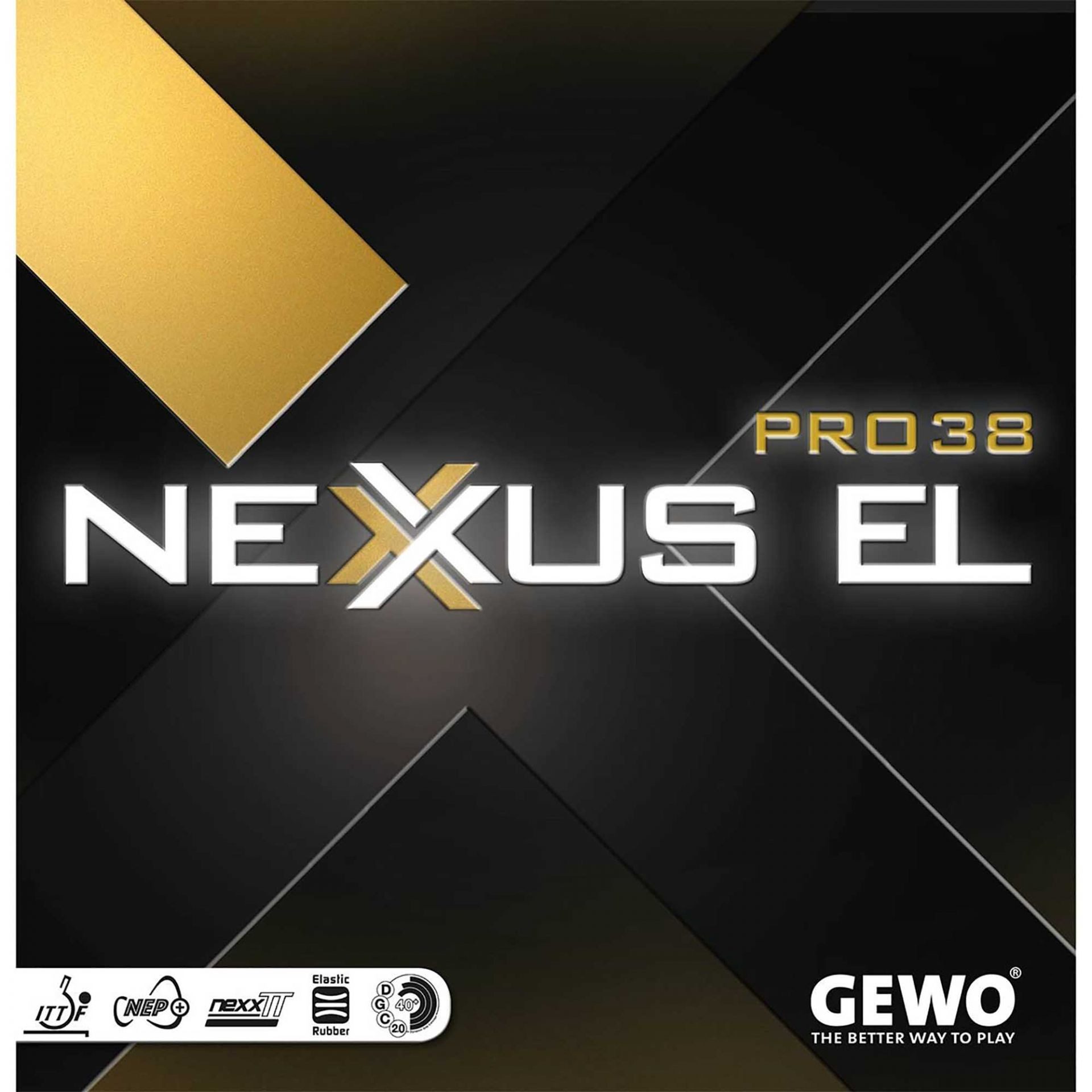 Gewo Tischtennisschläger Belag Nexxus EL Pro 38, Tischtennisbelag