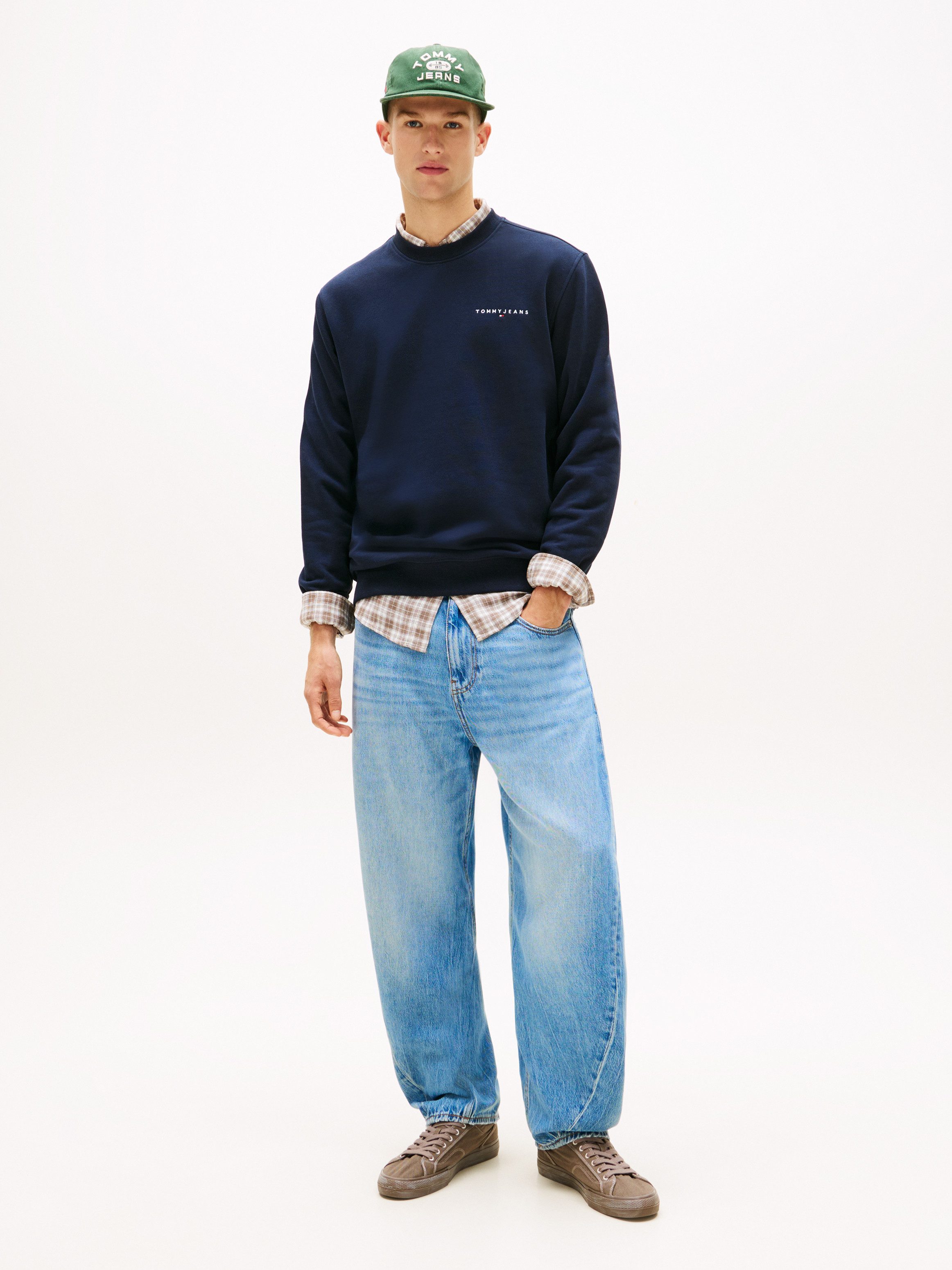 Tommy Jeans Sweatshirt TJM REG LINEAR CREW EXT mit Logostickerei
