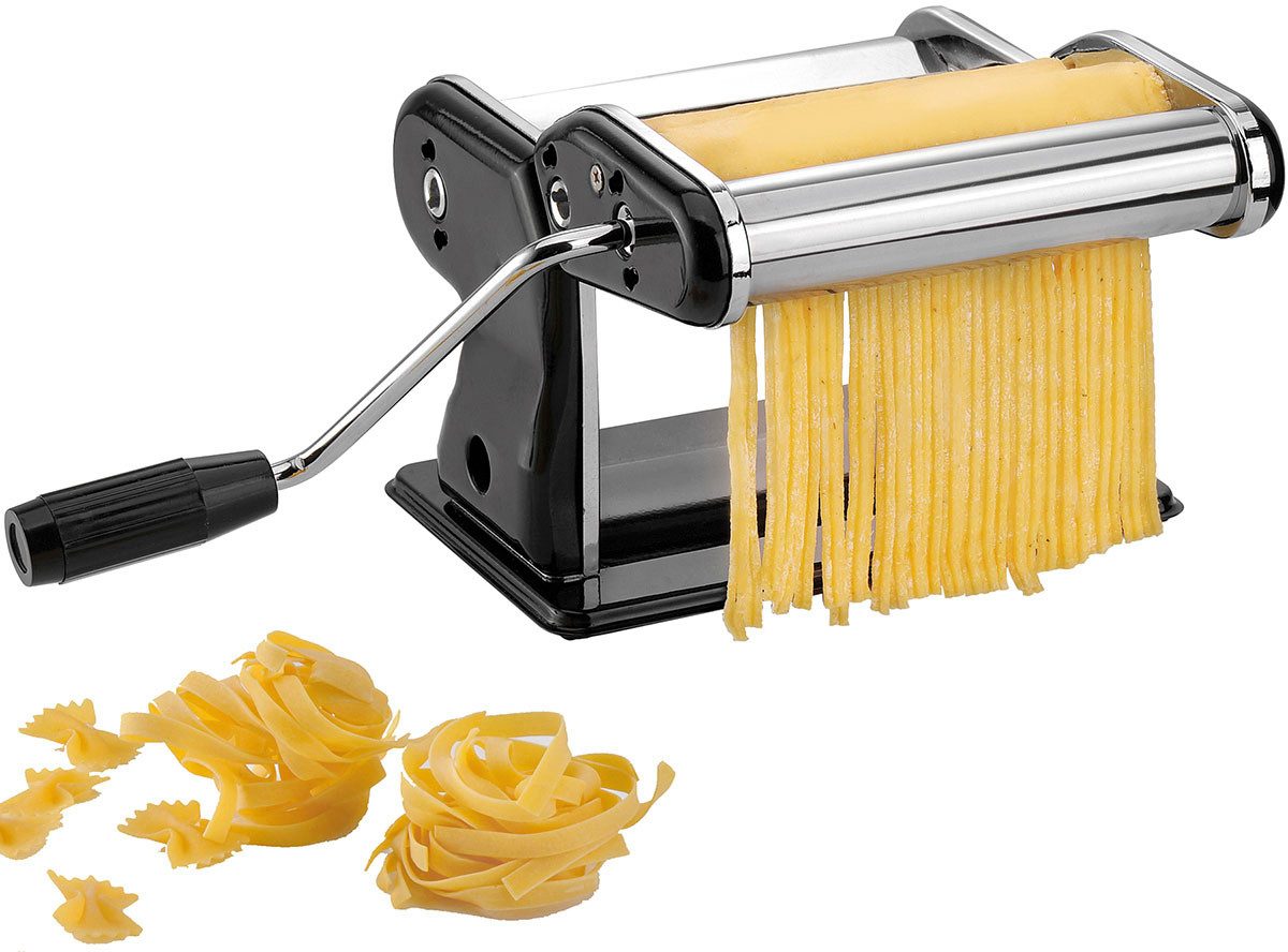 GEFU Nudelmaschine PASTA PERFETTA NERO, frische Pasta leicht gemacht, intuitive Bedienung, Edelstahl