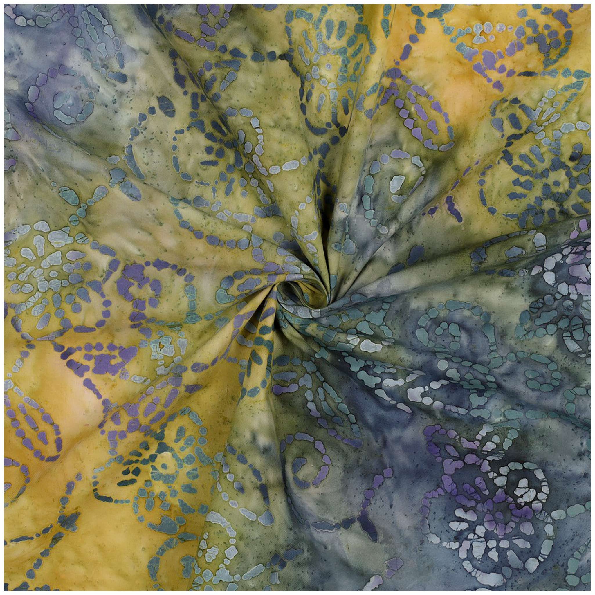 maDDma Stoff Baumwollstoff Blumen-Batik ab 0,5x1,37m Sommerstoff Meterware, grün