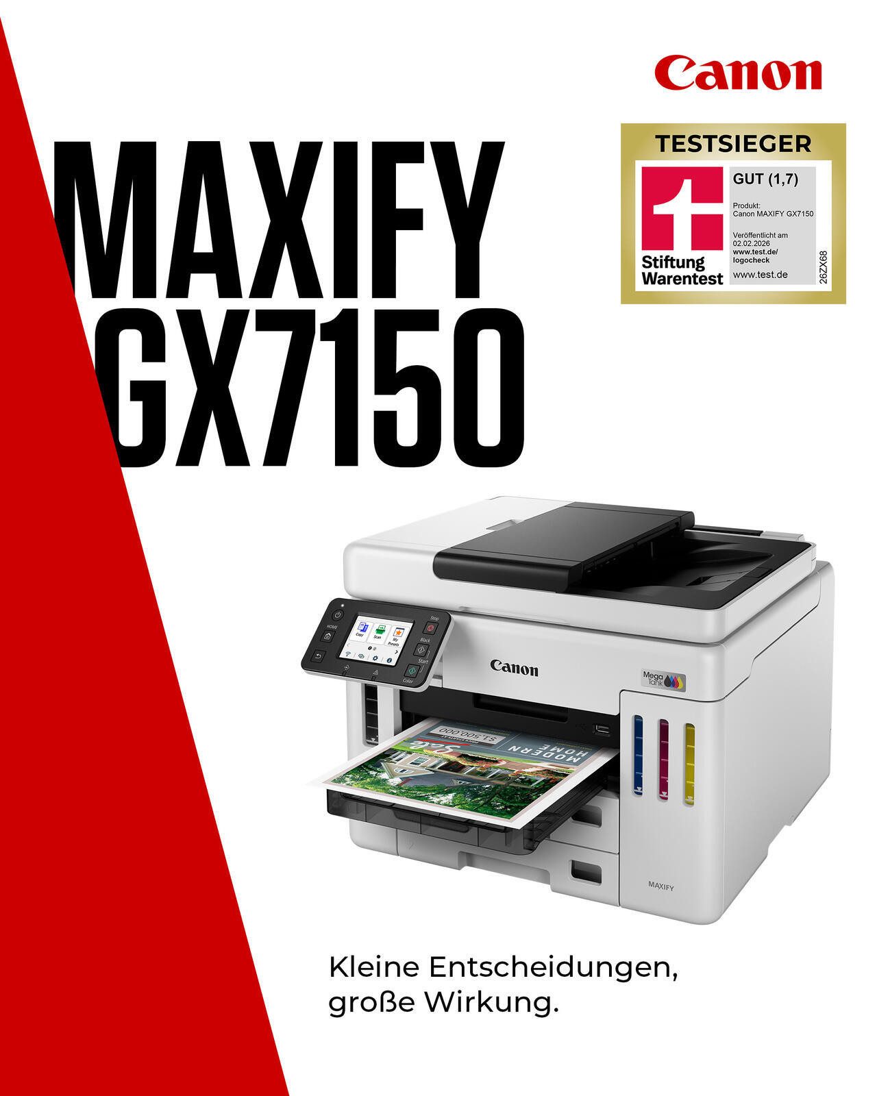 Canon Canon MAXIFY GX7150 Multi Multifunktionsdrucker, (Duplex-Druck, Duplex-Scan, Duplex- Einzug)