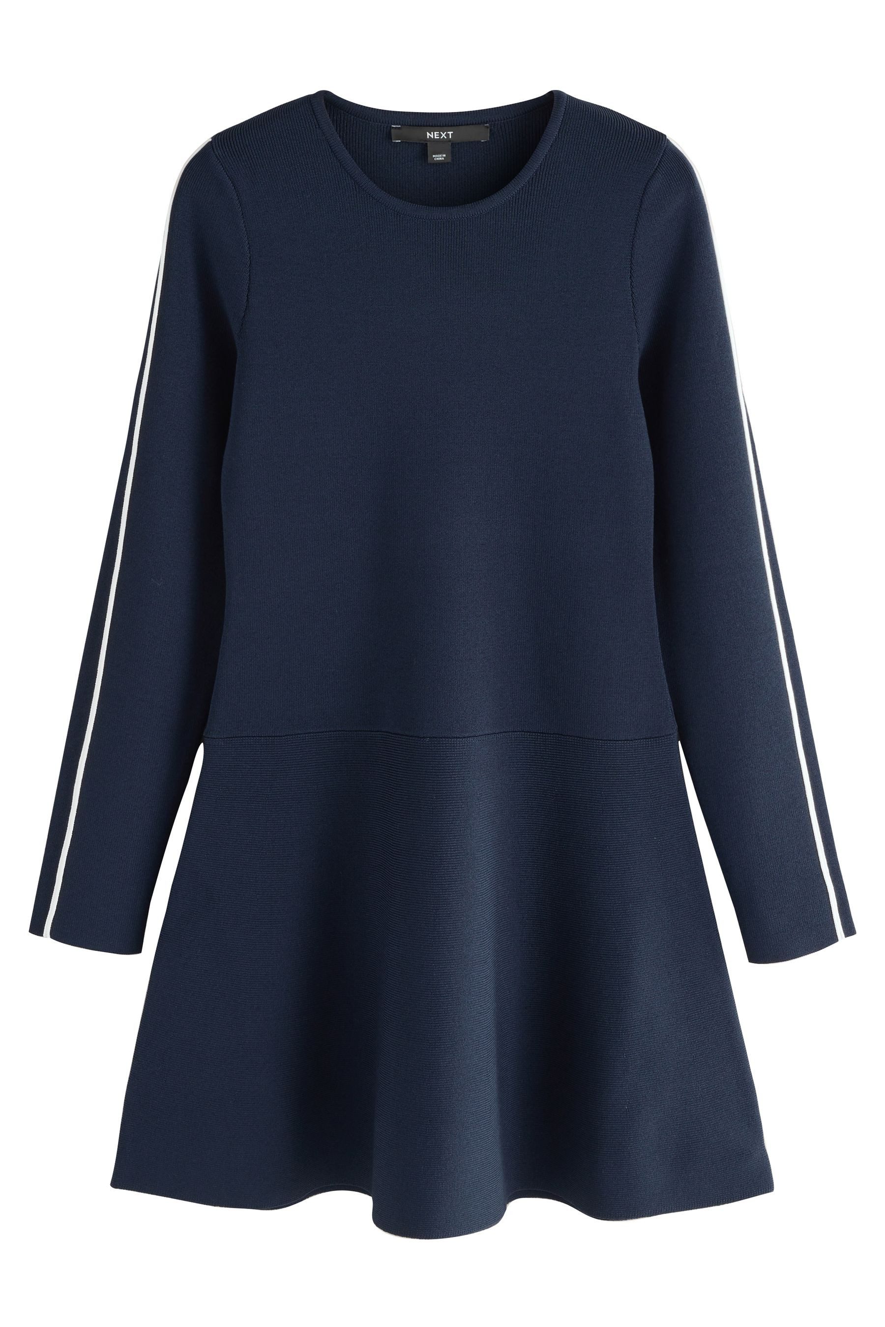 Minikleid Minikleid mit Rundhalsausschnitt und Randstreifen