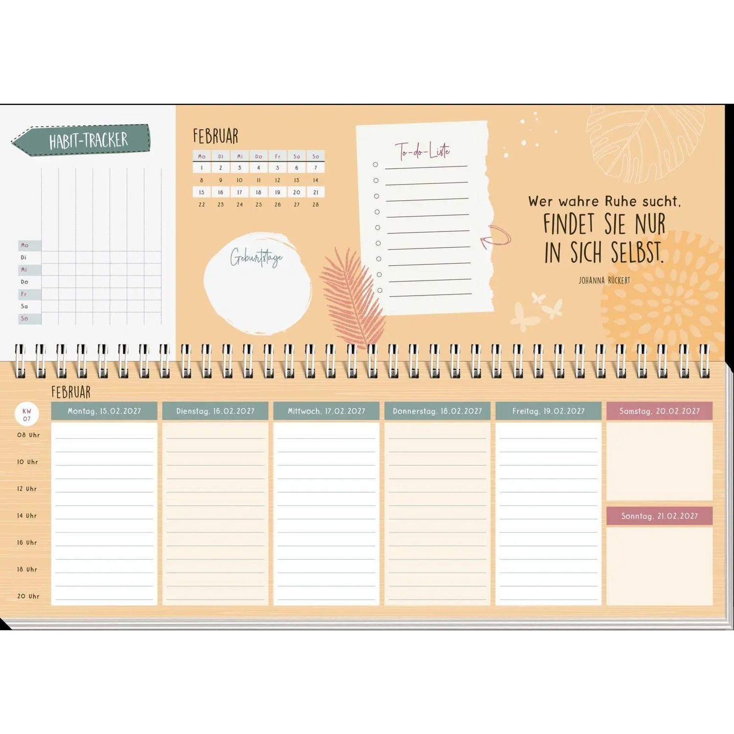 groh Verlag Jahresplaner Tischkalender 2027 quer: Einatmen. Ausatmen. Sein.