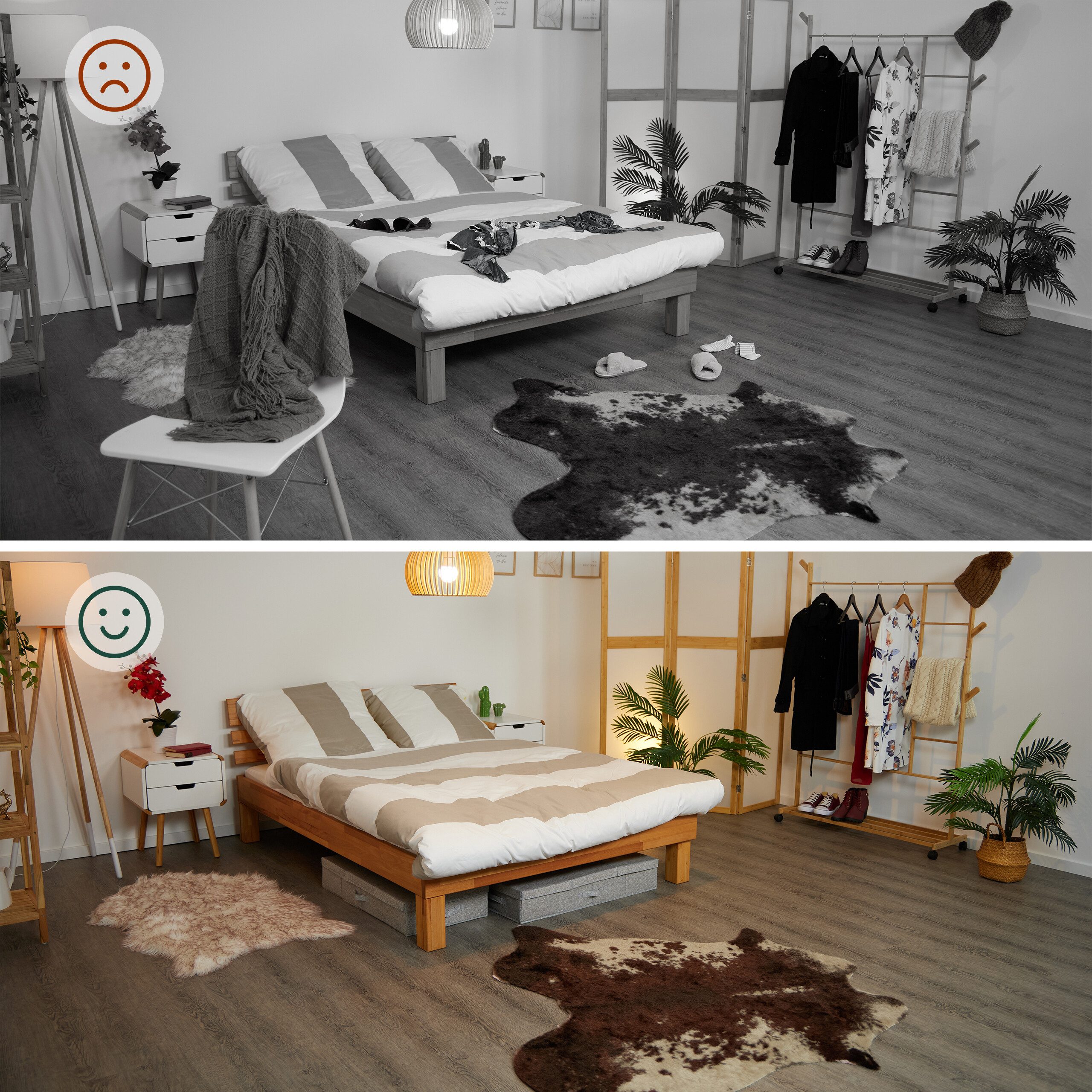 relaxdays Unterbettkommode mit Deckel 2er Set (2er Set)