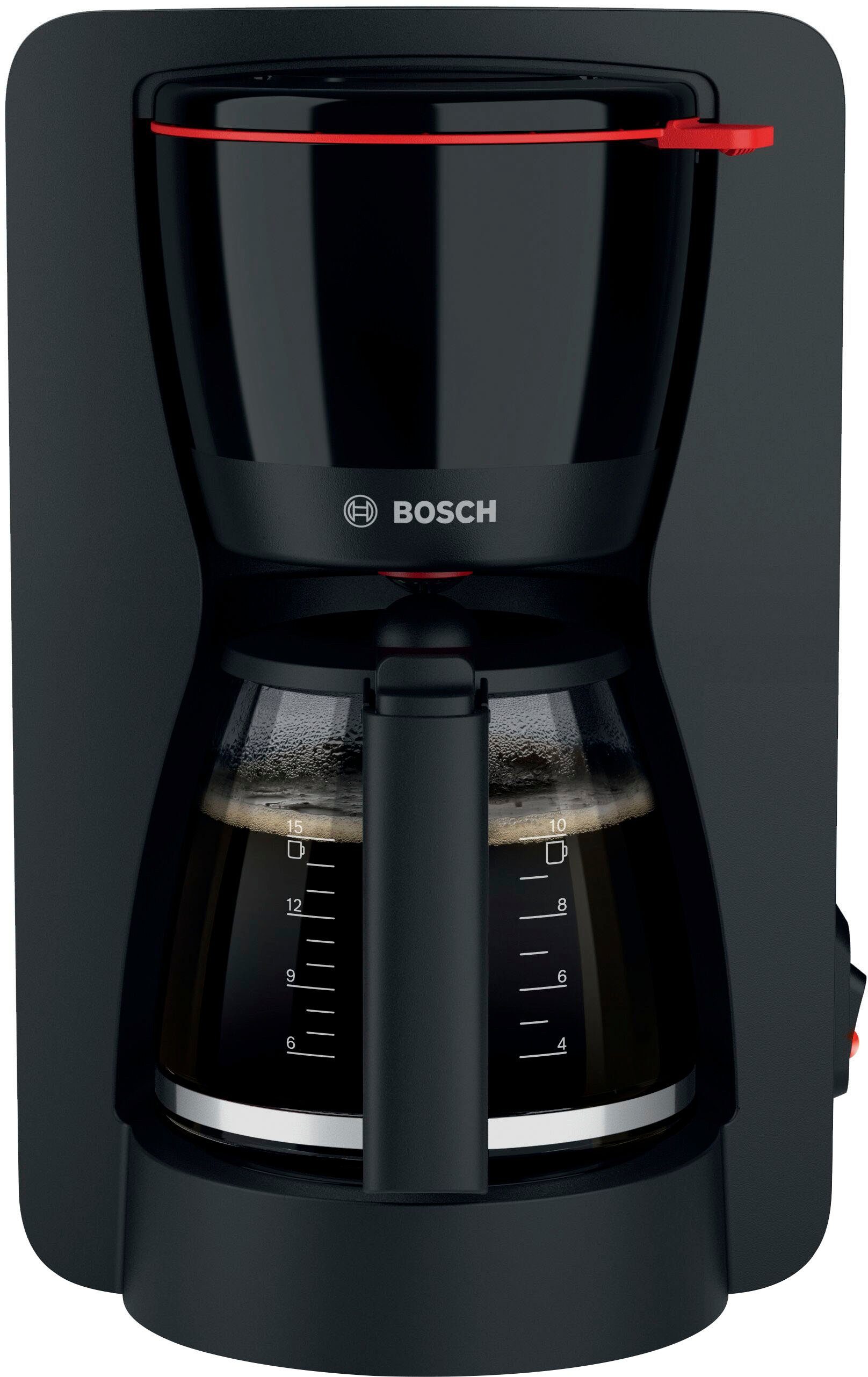 BOSCH Filterkaffeemaschine MyMoment TKA2M113, 1,25l Kaffeekanne, Papierfilter 1x4, für 10-15 Tassen, Glaskanne, 40min Warmhaltefunktion, 1200 W
