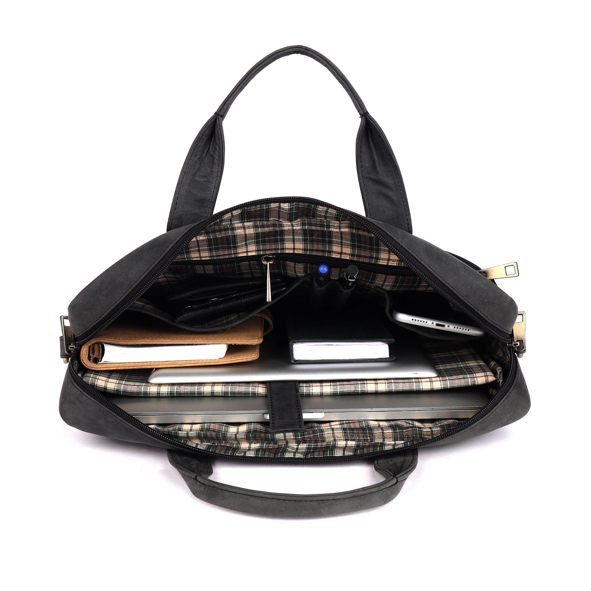 Benthill Aktentasche Echt Leder Laptoptasche Büro Tasche Umhängetasche Schultertasche, Schultergurt / Umhängegurt Reißverschlussfach