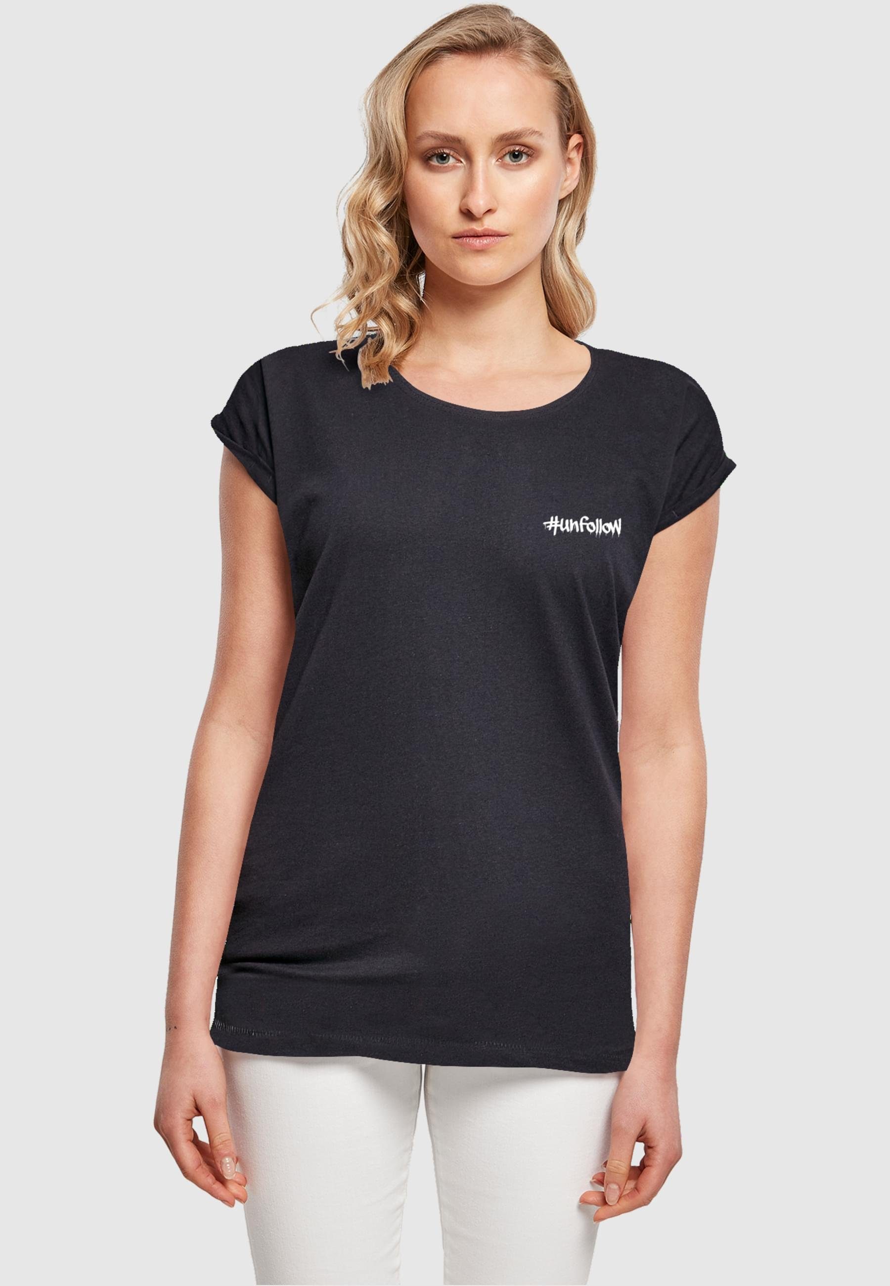 Extended Shoulder Ladies Merchcode T-Shirt Damen (1-tlg) Unfollow Tee navy
