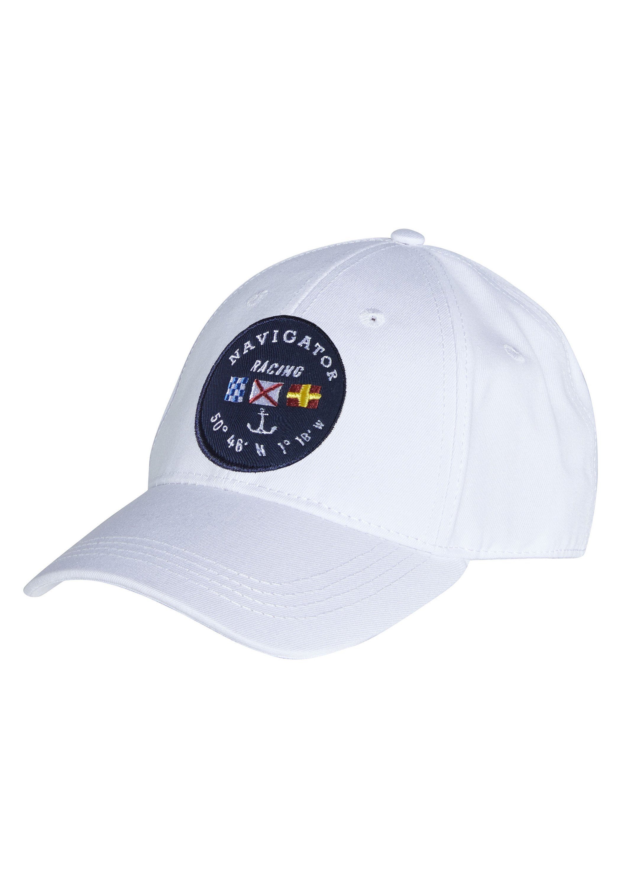 NAVIGATOR Baseball Navigator-Logo-Badge mit Cap White Bright