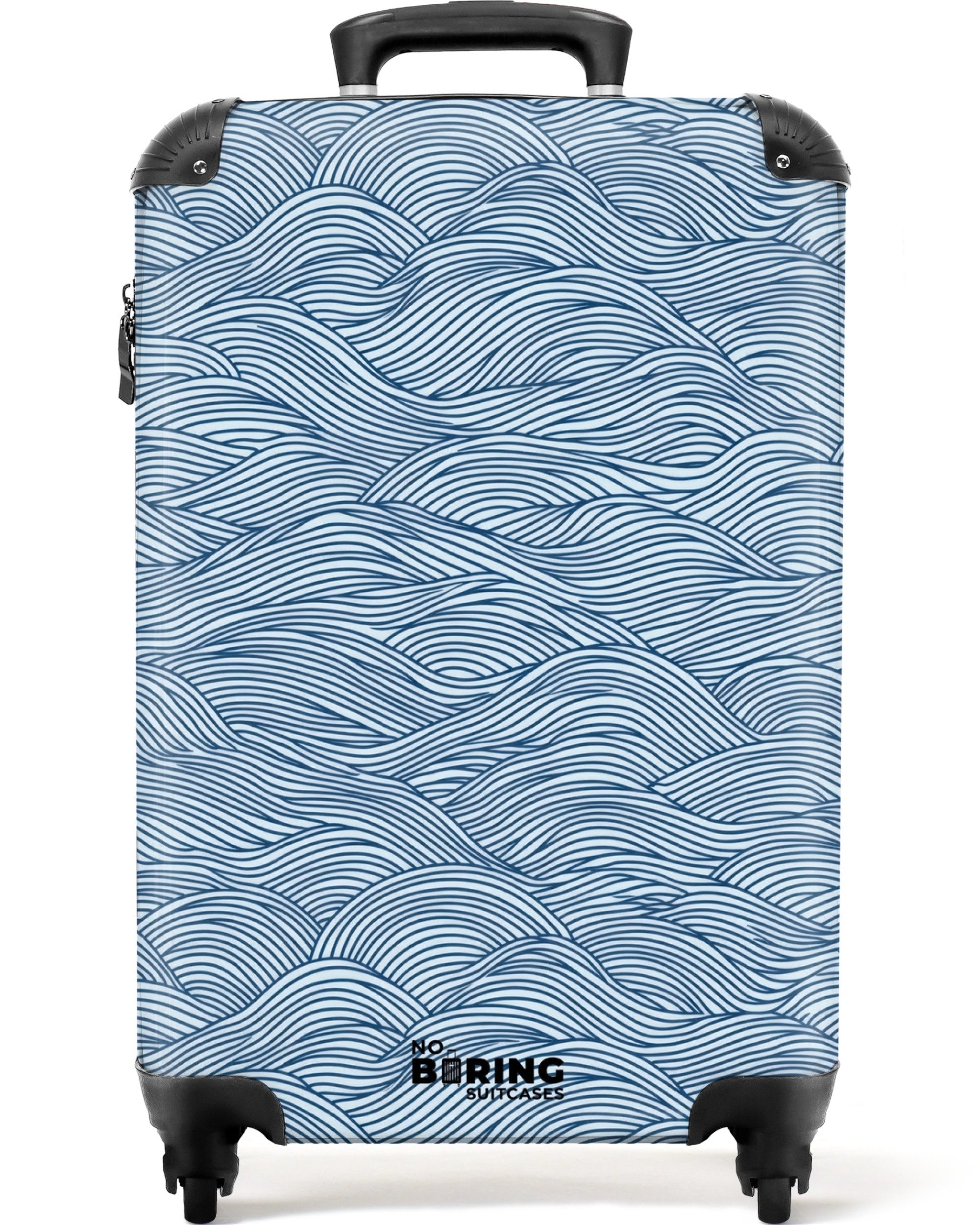Hartschalen-Trolley Wellen - Rhythmisch - Blau 55x35x20cm