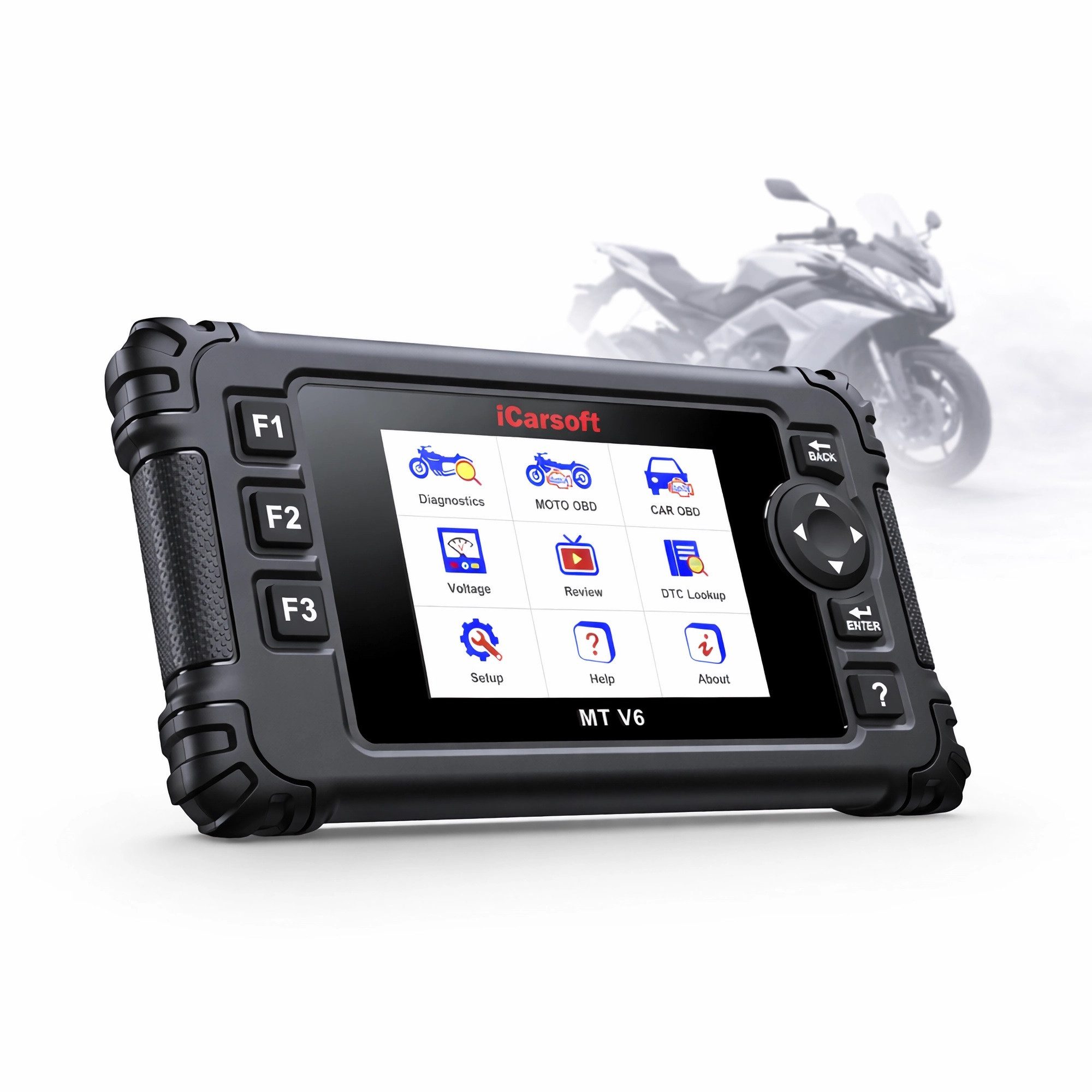 iCarsoft OBD2-Diagnosegerät MT V6 für HYOSUNG Motorräder OBD Scanner +Adapter +Updates