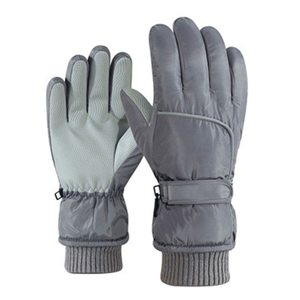 LAKKEC Skihandschuhe Gepolsterte und verdickte warme Outdoor-Handschuhe für Frauen Grau Gelb Männer Damen Männer