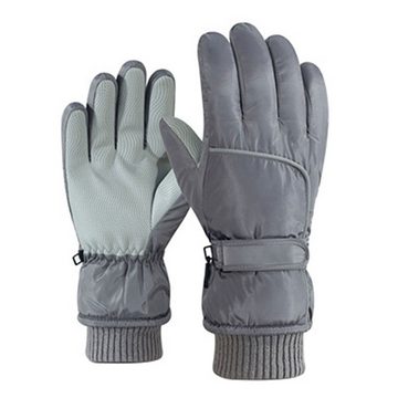 LAKKEC Skihandschuhe Gepolsterte und verdickte warme Outdoor-Handschuhe für Männer Frauen Grau Männer Gelb Damen