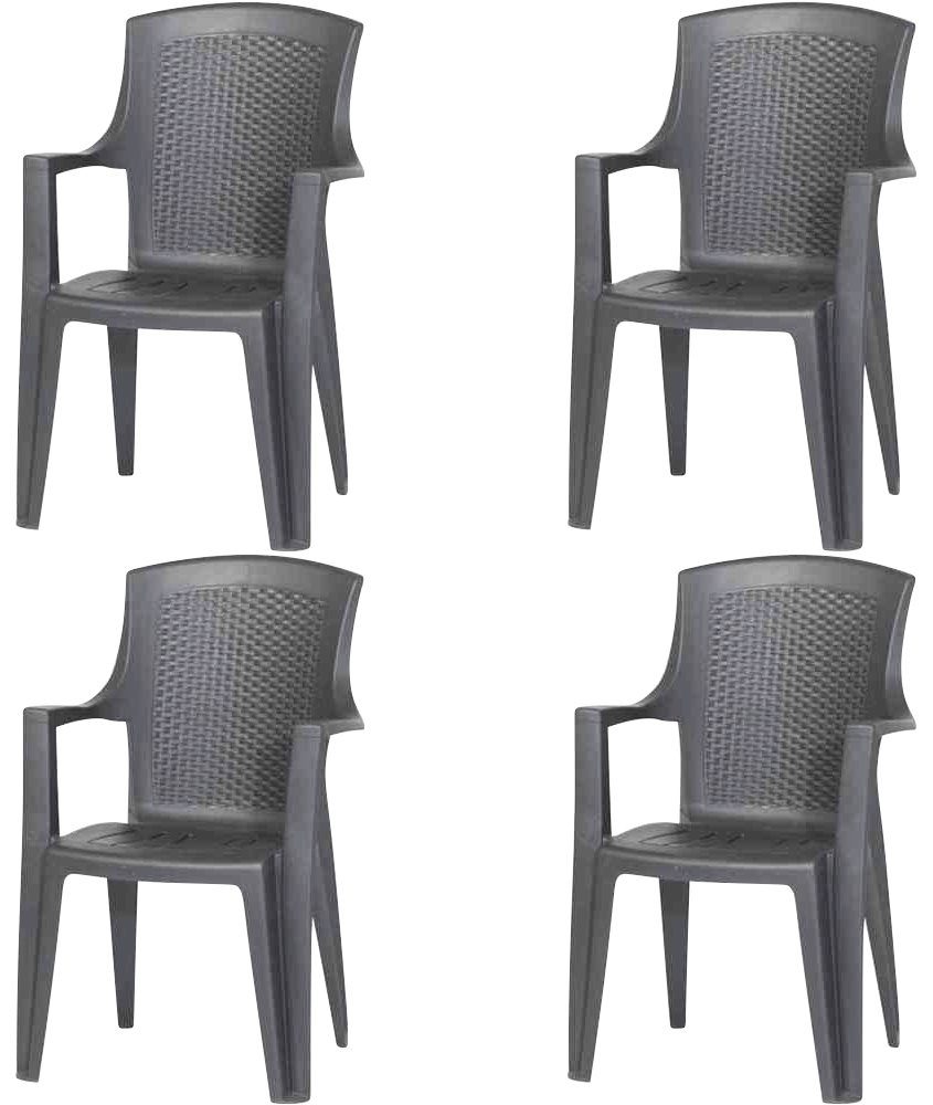 Progarden Gartensessel Eden, TOPSELLER! (Set, 4-St., 4x Stapelsessel, OTTOs Choice), Stapelsessel, anthrazit Vollkunststoff, Monoblock