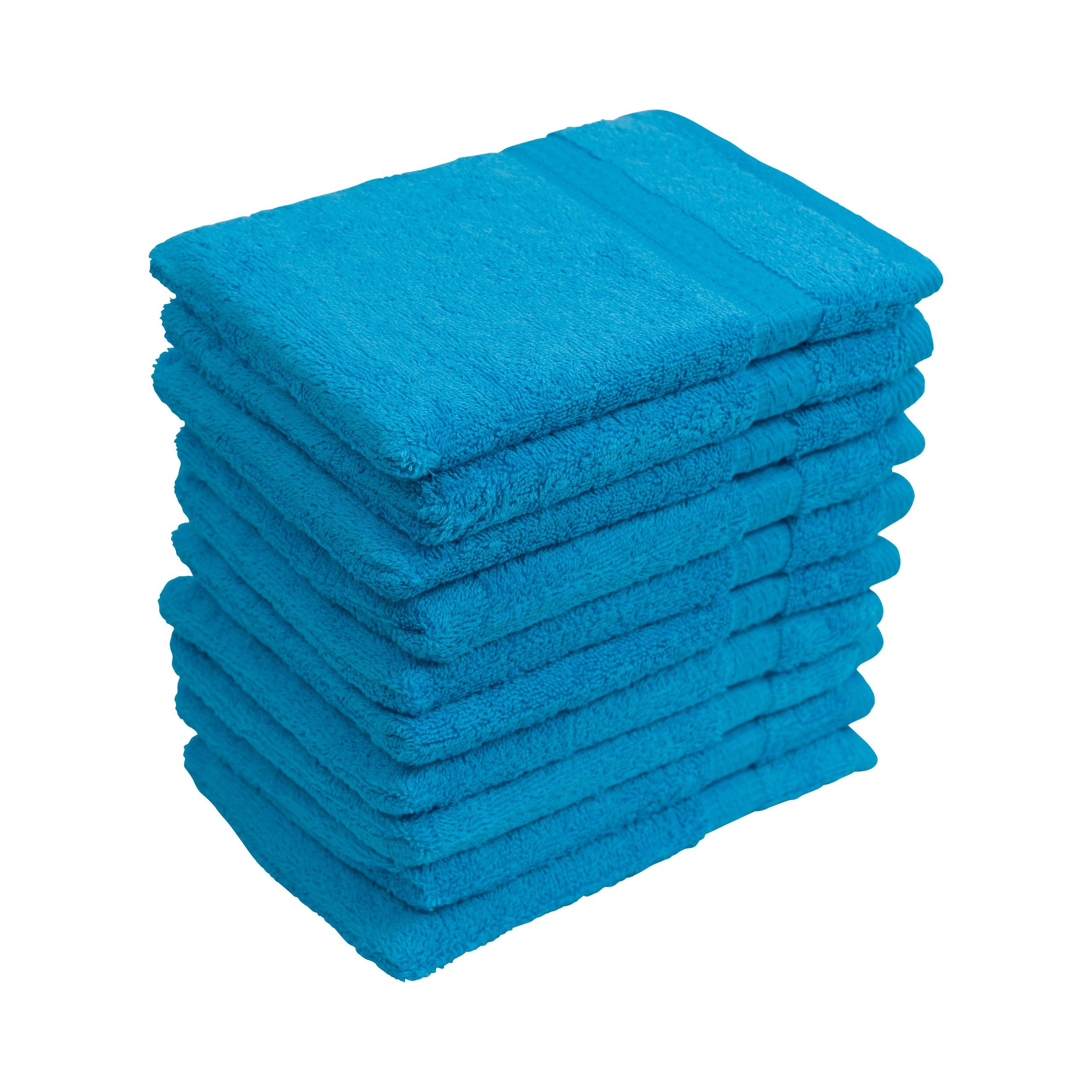Hometex Premium Textiles Waschhandschuh Waschhandschuh in Set im 10er praktischen vielen verschiedenen Petrol & Farben