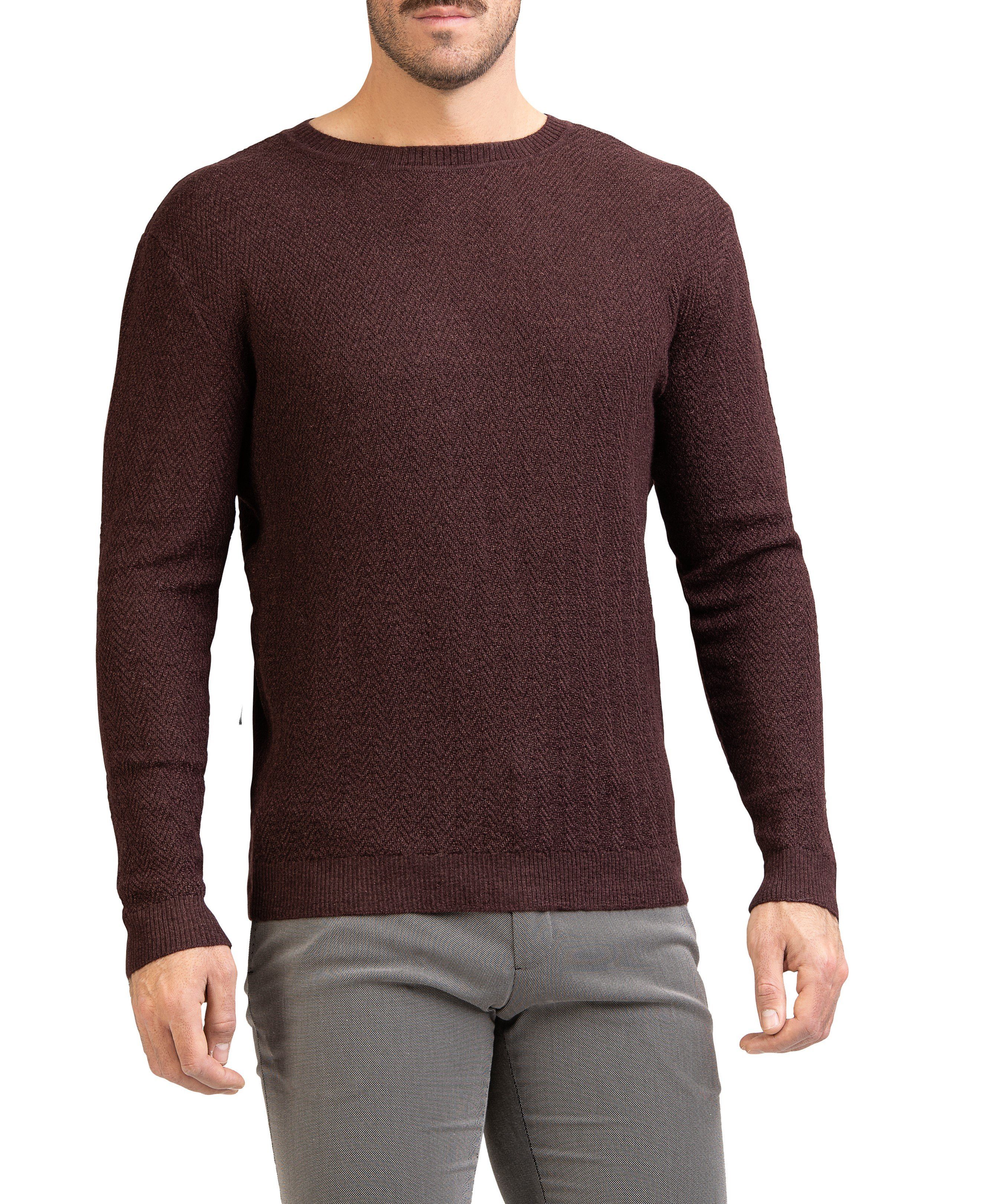 Posh Gear Rundhalspullover Posh Gear Herren Pullover Maglia aus Alpakawolle… 70% Lamawolle, 30% Seide