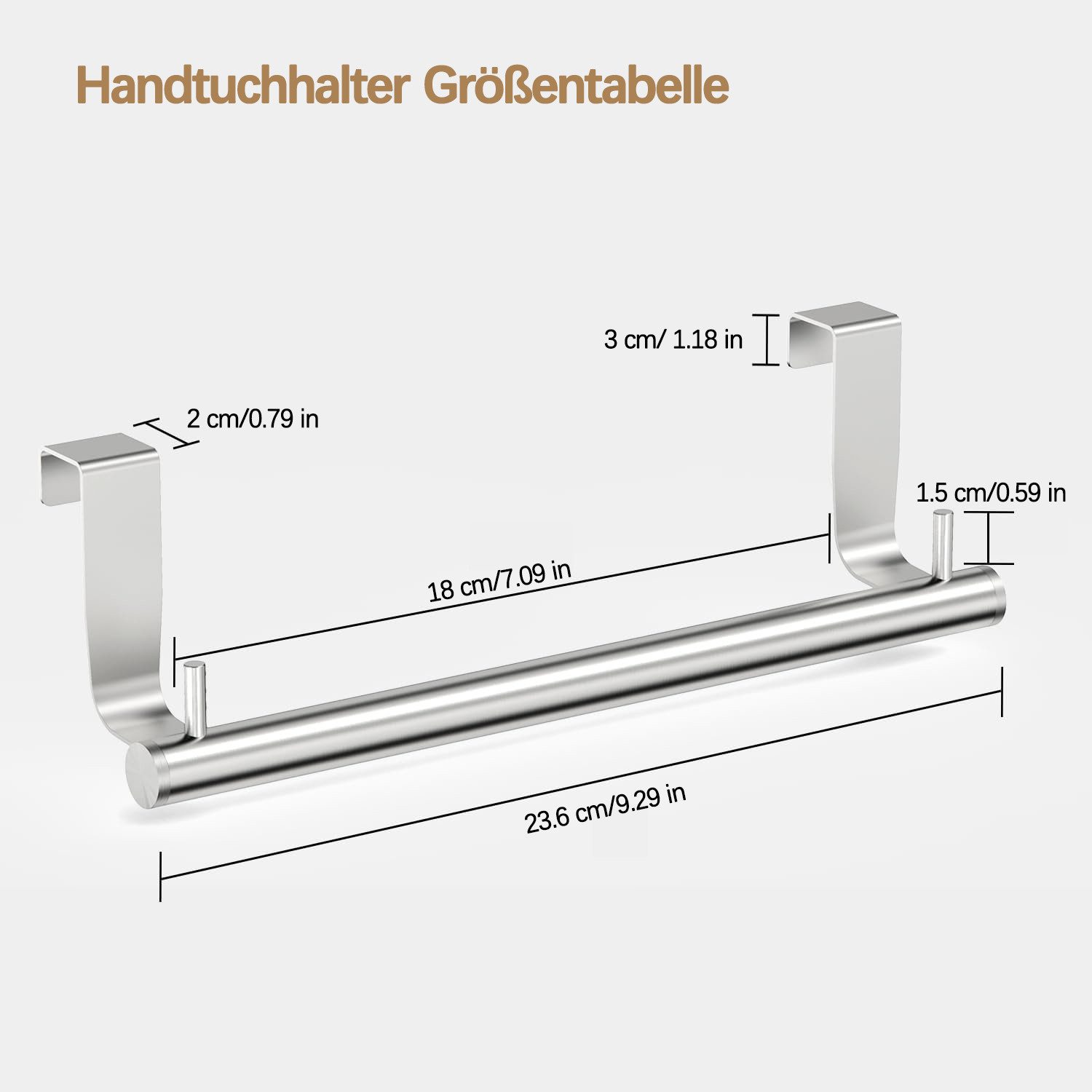 Auledio Handtuchhalter Küchenhandtuchhalter 2-teilig, 2 Haken, 9,29-Zoll-Ed günstig online kaufen