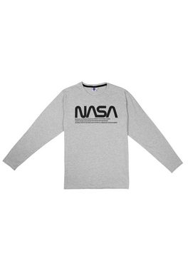 United Labels® Schlafanzug NASA Schlafanzug Herren Pyjama Set Langarm Oberteil Hose Grau/Schwarz