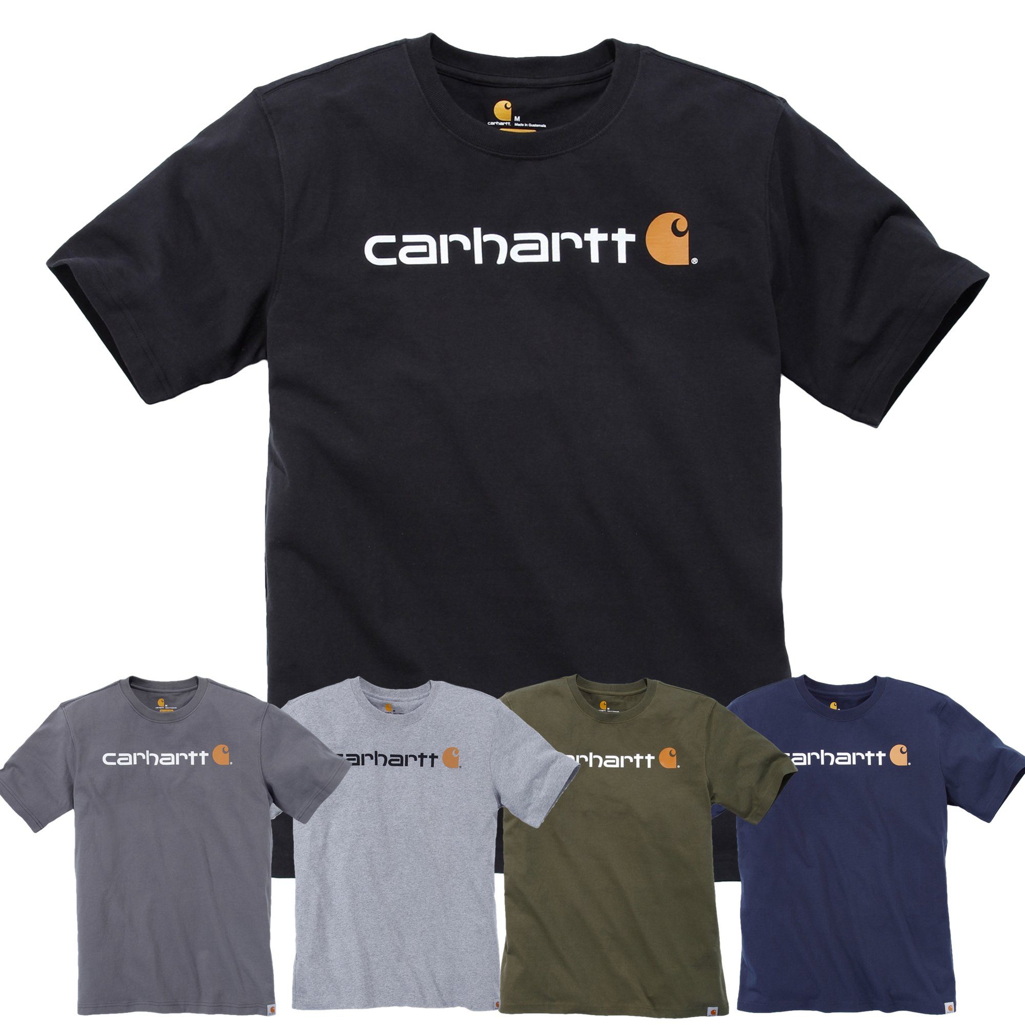 Carhartt T-Shirt Carhartt carbon Short-Sleeve heather Herren Relaxed Heavyweight Logo Fit Graphic T-Shirt Adult