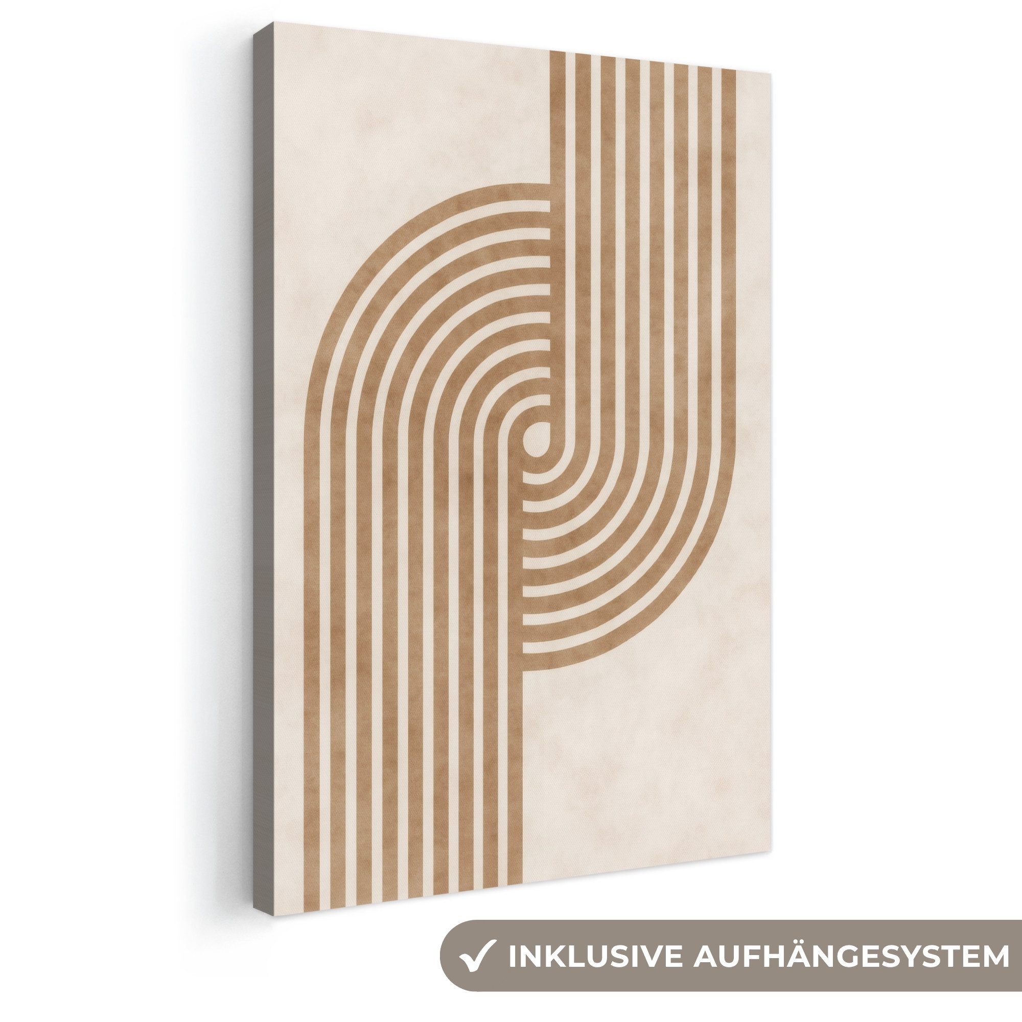 OneMillionCanvasses® Leinwandbild Symmetrische Biegung - kupferfarbig, Fotodruck (1 St), Leinwand Canvas Wandbild, Wanddekoration 20x30 cm