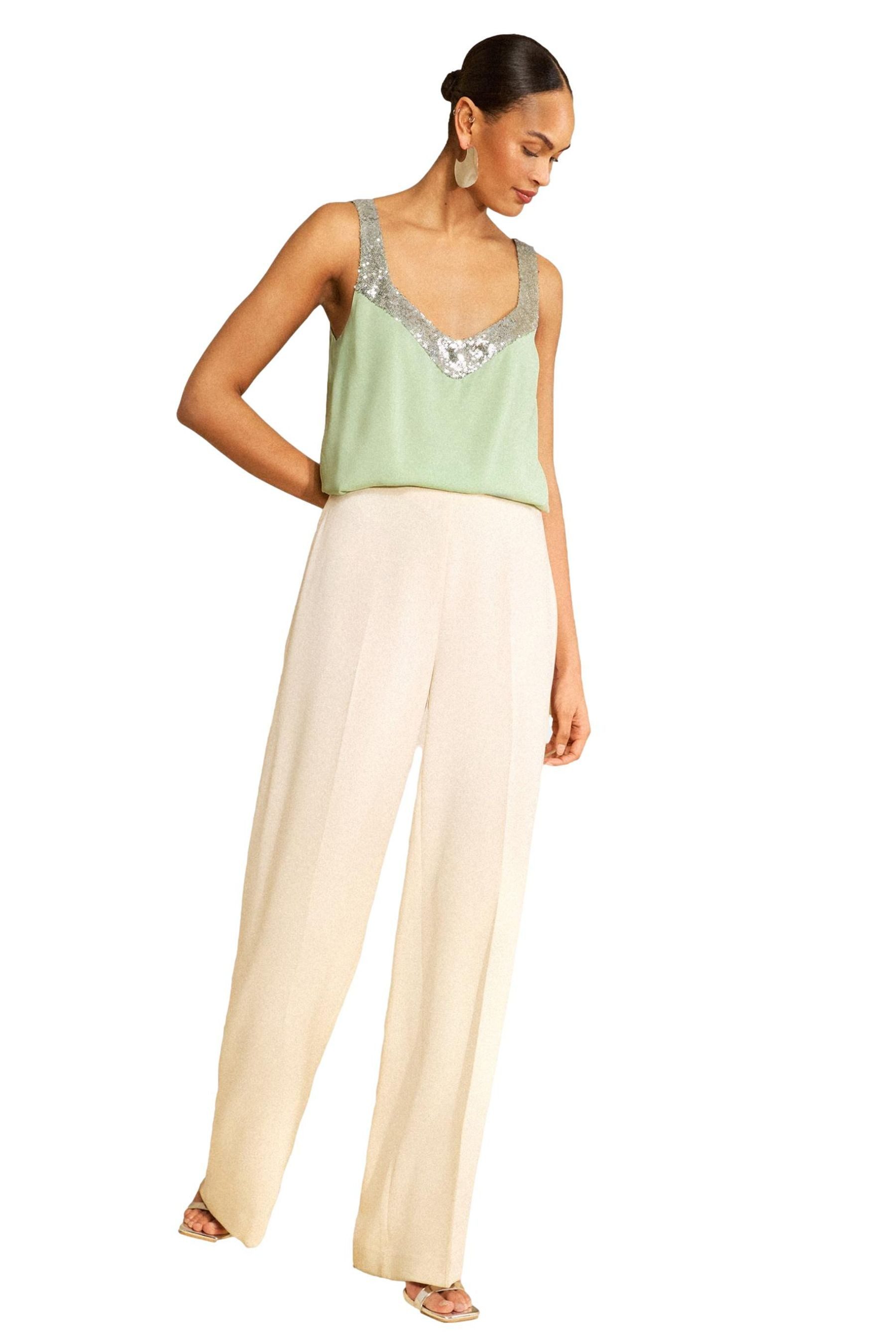 Paillettenshirt Love & Roses Trägertop mit Pailletten, Regular