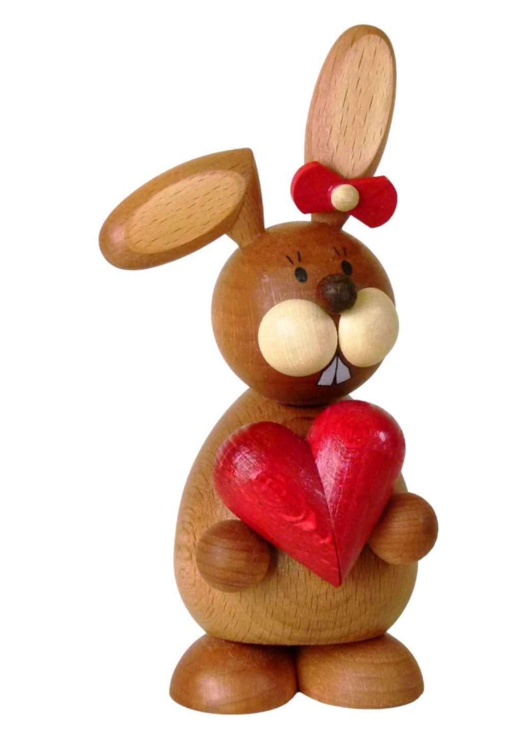 Ullrich Kunsthandwerk Osterhase Ullrich Dekofigur Osterhäsin stehend mit Herz 12,0 cm groß