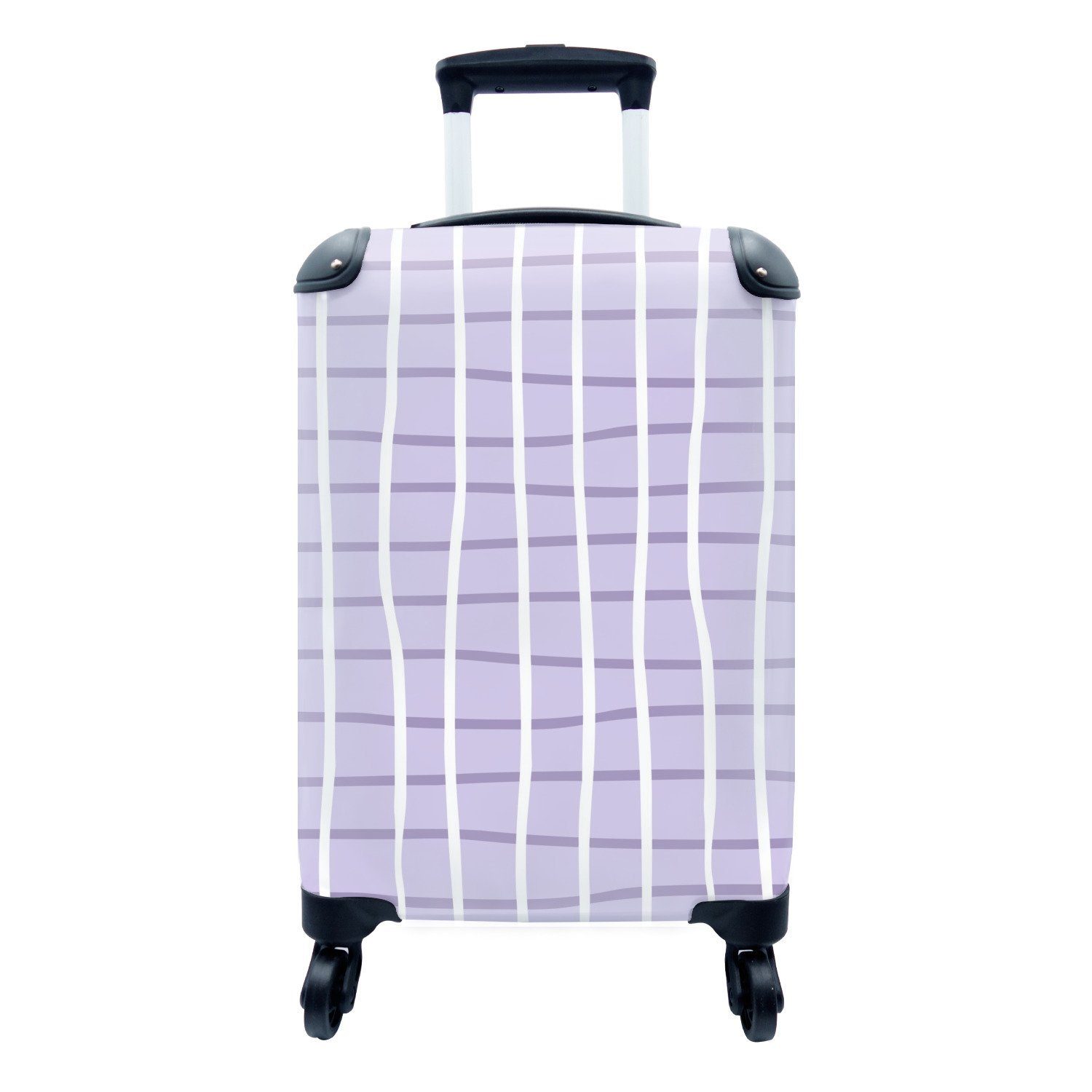 MuchoWow Handgepäckkoffer Lila - Flieder - Muster, 4 Rollen, Reisetasche mit rollen, Handgepäck für Ferien, Trolley, Reisekoffer
