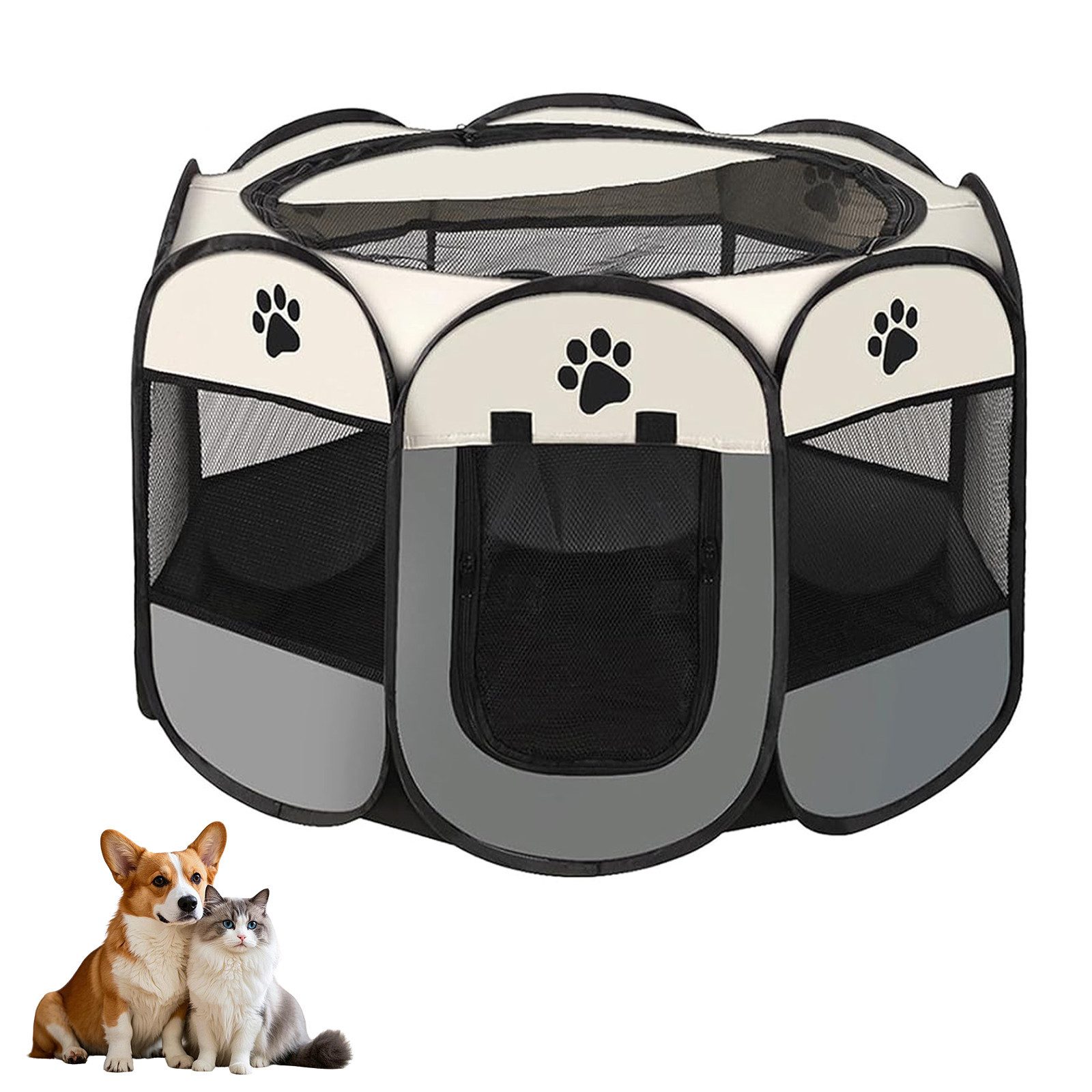 REDOM Tierhaus Faltbarer Haustierkäfig Hunde Laufstall mit 360° Netzbelüftung, Wasserdicht Tragbar atmungsaktiv für kleine Tiere wie Kaninchen usw.