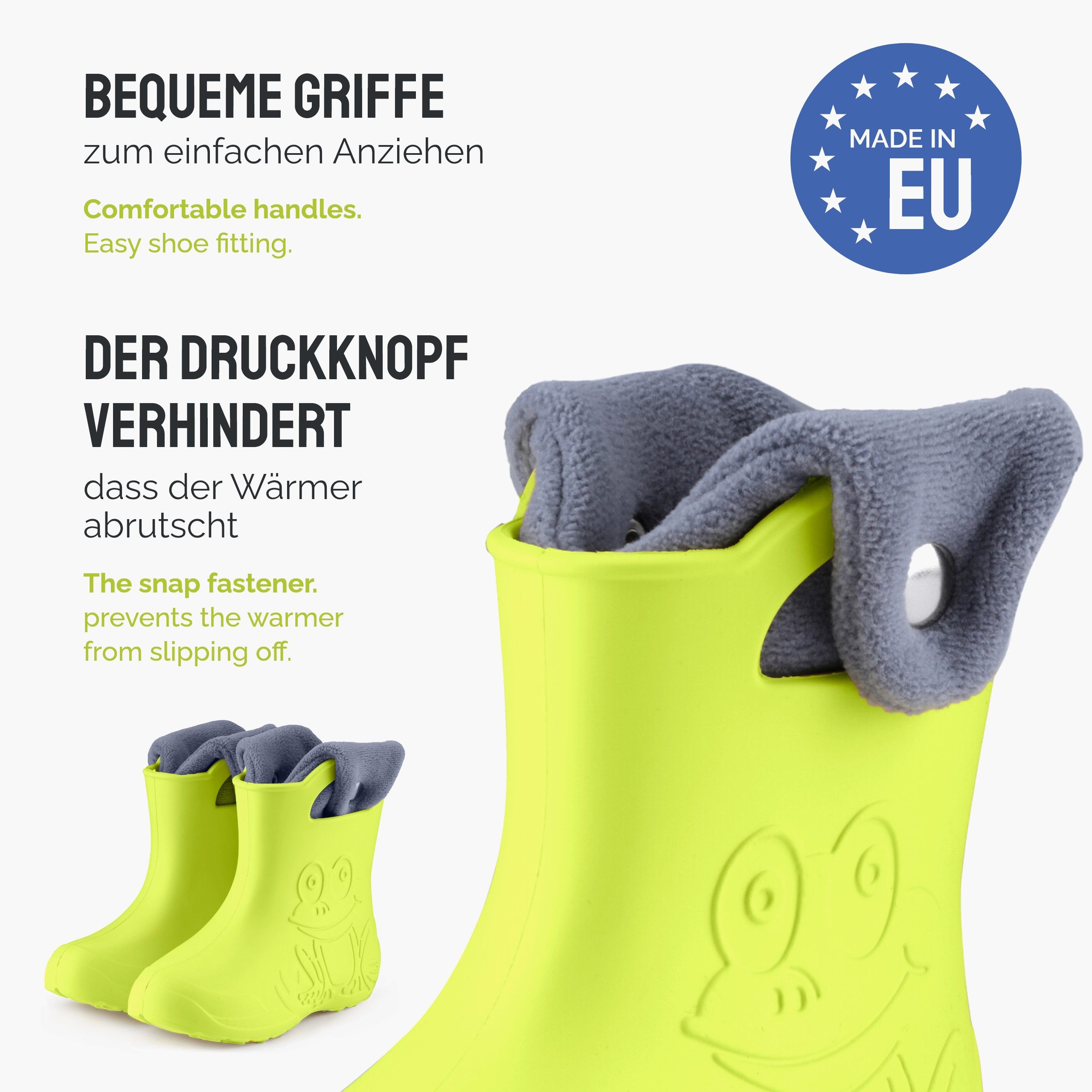 Ladeheid EVA Regenschuhe mit herausnehmbares Innenfutter LA-CA-04 Gummistiefel Kinder gefüttert und federleicht – Bild 5 von 5