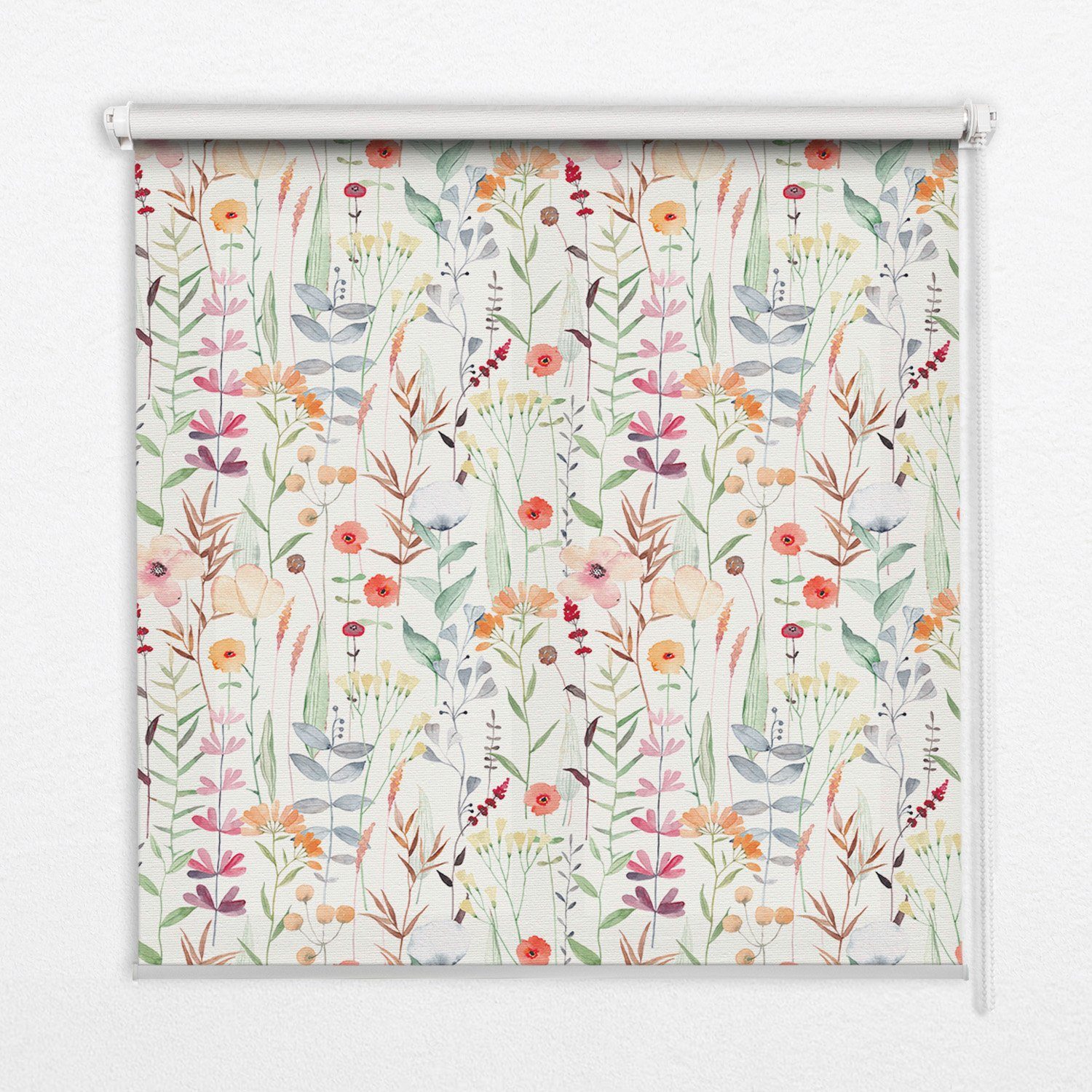 Rollo Lichtschutz Verdunklungsrollo Freihängend Bunte Blumen, Tulup, abdunkelnd, Freihängend, Verschraubung, Bedruckt
