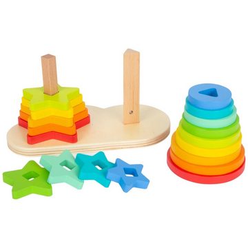 Small Foot Steckspielzeug small foot Steckspiel Regenbogen, (19-tlg), Regenbogen Farben