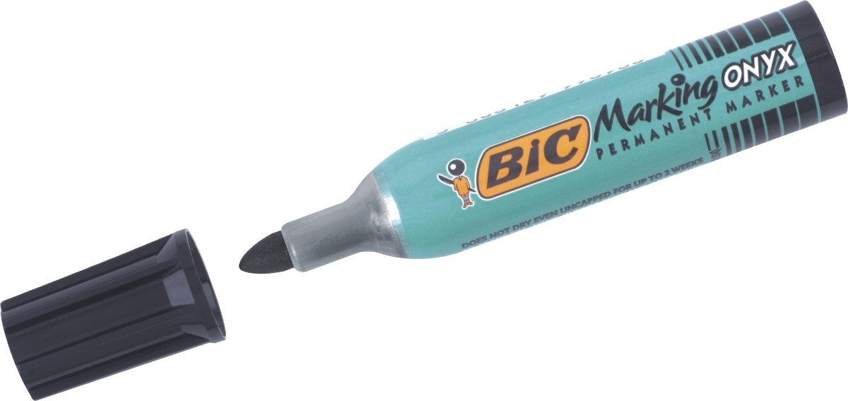 BIC Permanentmarker Permanentmarker Marking Onyx Rundspitze schwarz (12 Stück)