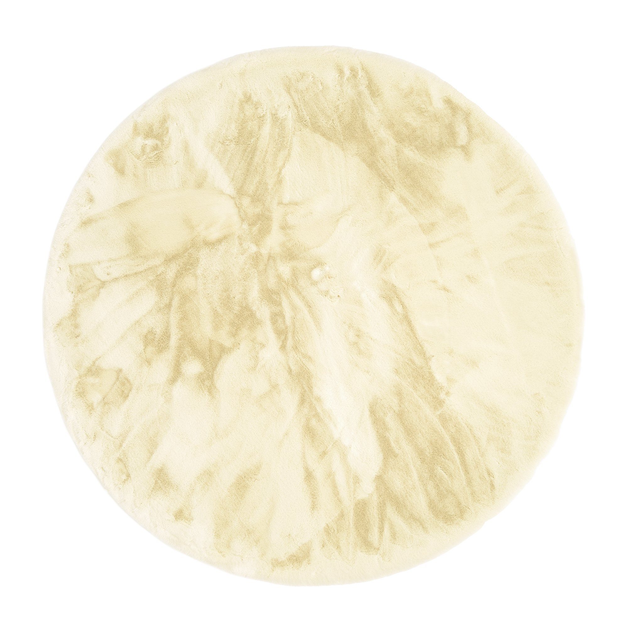 OCI DIE TEPPICHMARKE Hochflor-Teppich ALISSA, Fell Haptik, rund, Höhe: 38 mm, Kuschelig softer weicher Flor, Kaninchen Fell Haptik, getuftet – Bild 3 von 5