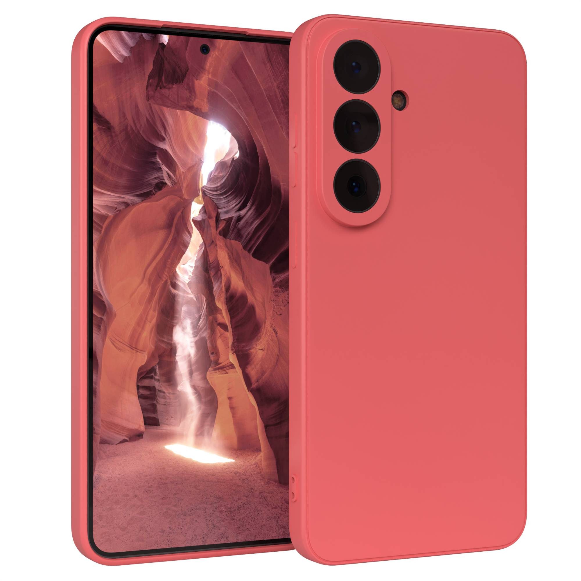 EAZY CASE Handyhülle TPU Hülle für Samsung Galaxy S26 6,3 Zoll, Schutzhülle mit Kameraschutz stoßfest Telefonhülle Matt Rot / Hellrot