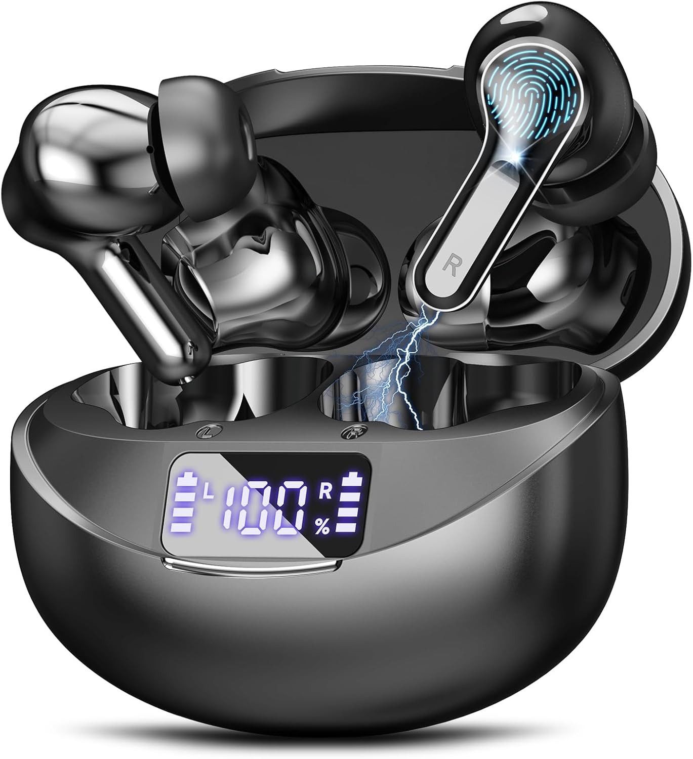 ibettertec 2026 Neue In Ear Kopfhörer, In Ear Ohrhörer, Kopfhörer kabellos Open-Ear-Kopfhörer (Noise Cancelling 50 Std Spielzeit In Ear Kopfhörer mit 6 ENC Noise Cancelling Mics, IP7 Wasserdicht Ohrhörer, Kabellose Kopfhörer mit LED-Anzeige, HiFi Stereo)